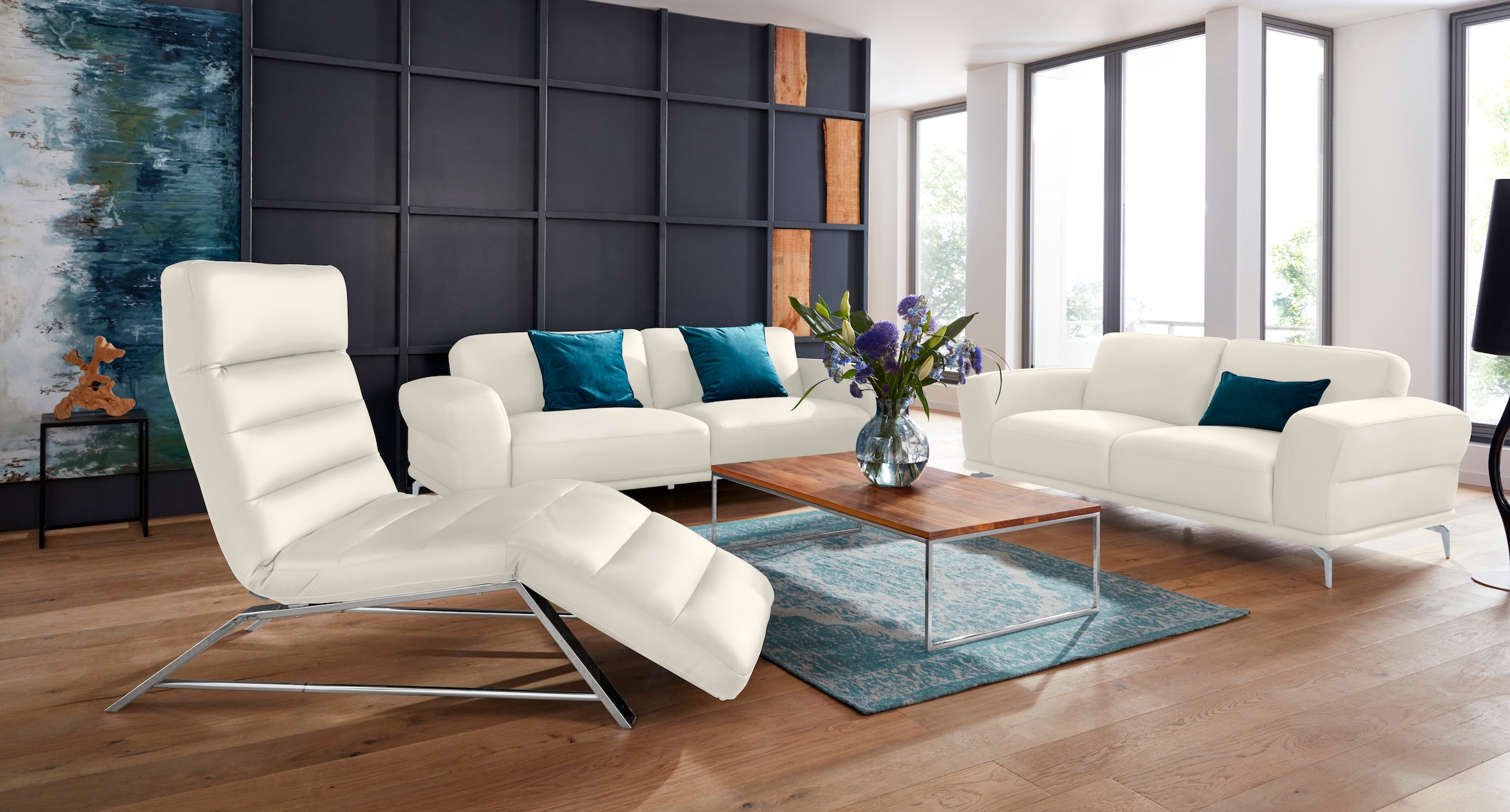 W.SCHILLIG 2,5-Sitzer »montanaa« mit Metallfüßen in Silber matt, Breite 232 cm
