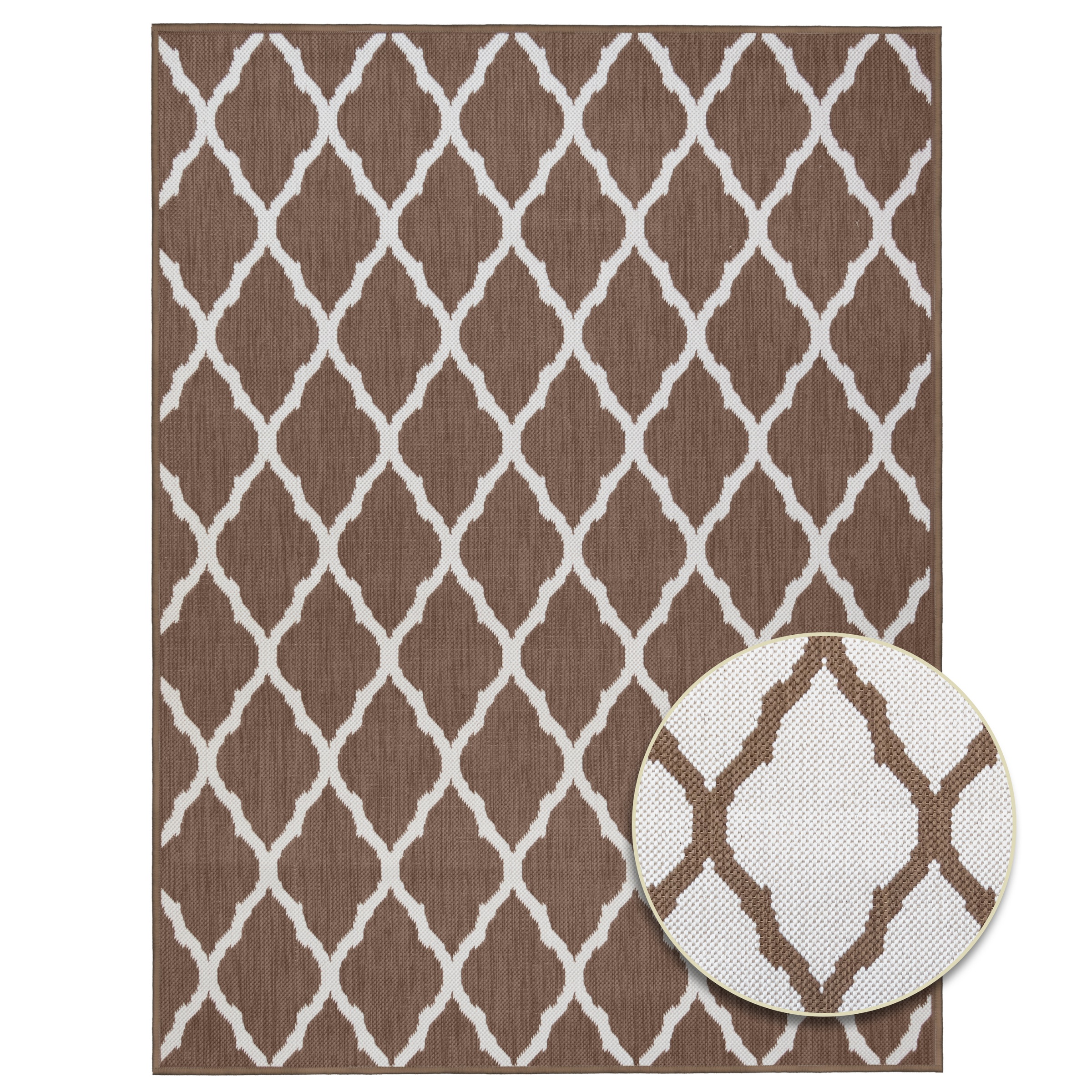 Primaflor-Ideen in Textil Teppich »Outdoorteppich REVERSO - Round Rhombus«, rechteckig, 5 mm Höhe, Wendeteppich, Rauten Design, In- und Outdoor geeignet, wasserfest