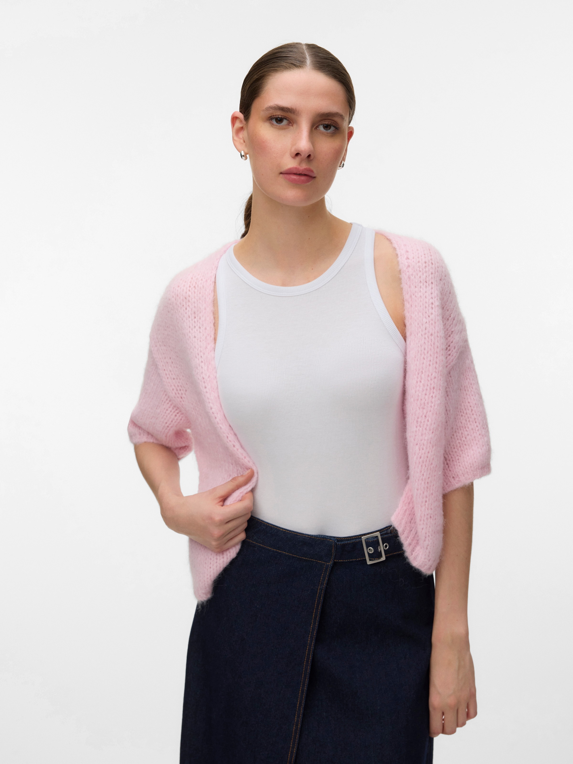 Vero Moda Strickjacke »VMMAYBE 2/4 OPEN CARDIGAN NOOS« Kunstfaser