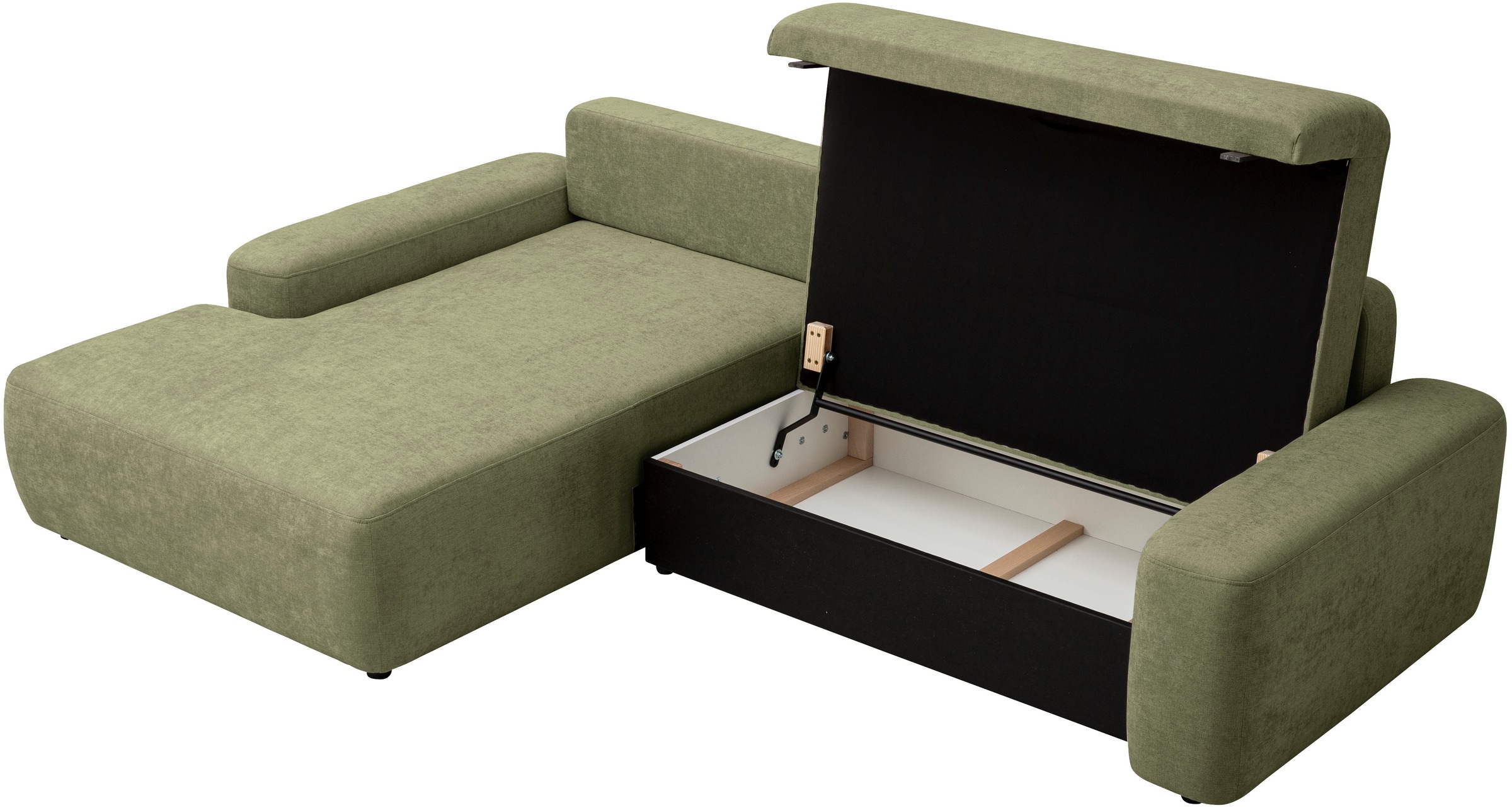 INOSIGN Ecksofa »TORGE (264cm), Schlafsofa in Cord, Samtvelours o Struktur fein, L-Form«, Schlaffunktion, Bettkasten, Liegefläche: 125/210 cm