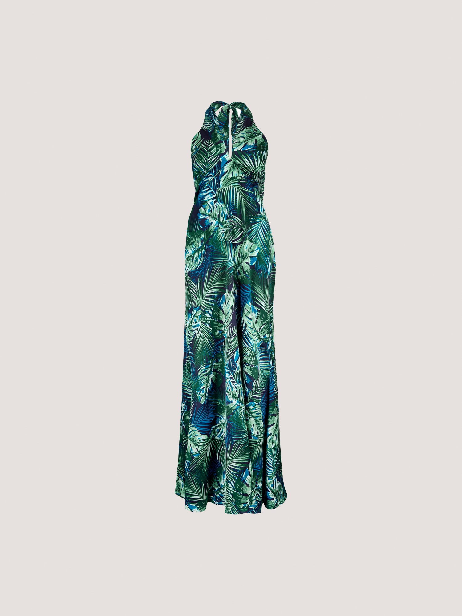 Apricot Druckkleid "Tropical Satin Kleid" mit Neckholder