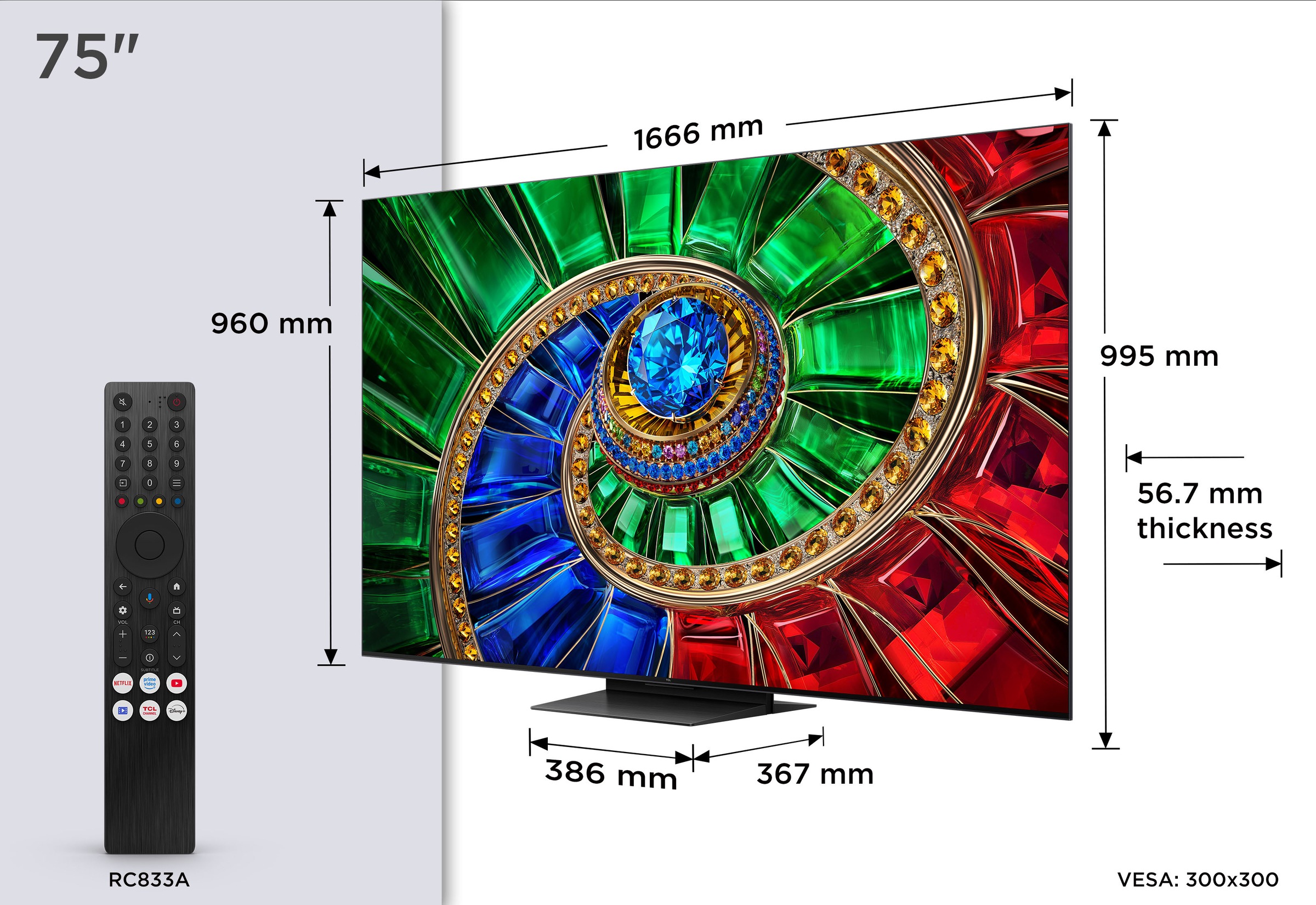 TCL Mini-LED-Fernseher »75RM7LX1« 189 cm/75 ″