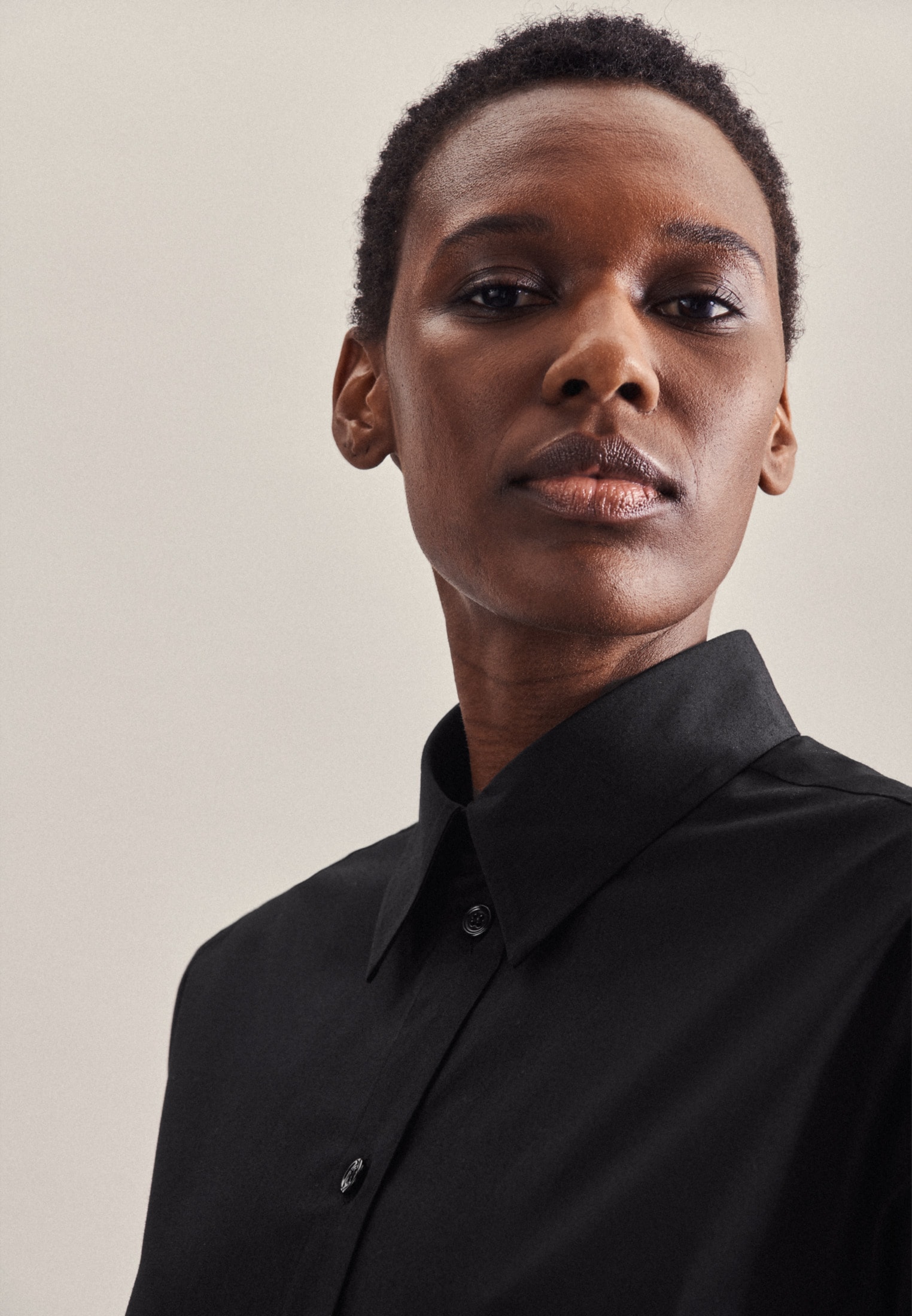 | Kragen Rose«, BAUR bestellen »Schwarze seidensticker Uni Sommerkleid Langarm für