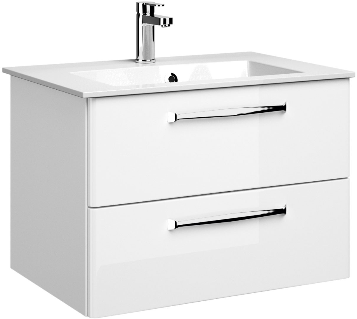 Saphir Badmöbel-Set »Badmöbel-Set Trentino 4-tlg Mineralmarmorwaschtisch,LED-Spiegelschrank«, (5 St.), Badezimmer-Set mit Midischrank und Unterschrank inkl. Türdämpfer