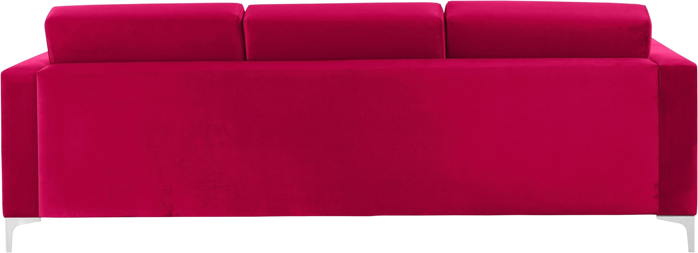 Leonique 3-Sitzer »Miami«, 3-Sitzer Sofa, pink, Velours, Chromfüße, Design, 245x97x85