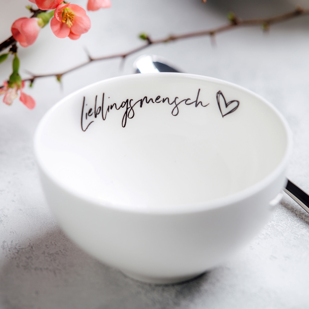 Villeroy & Boch Schale »Bols Lieblingsmensch Statement ø 13,8 cm 4er Set weiß«
