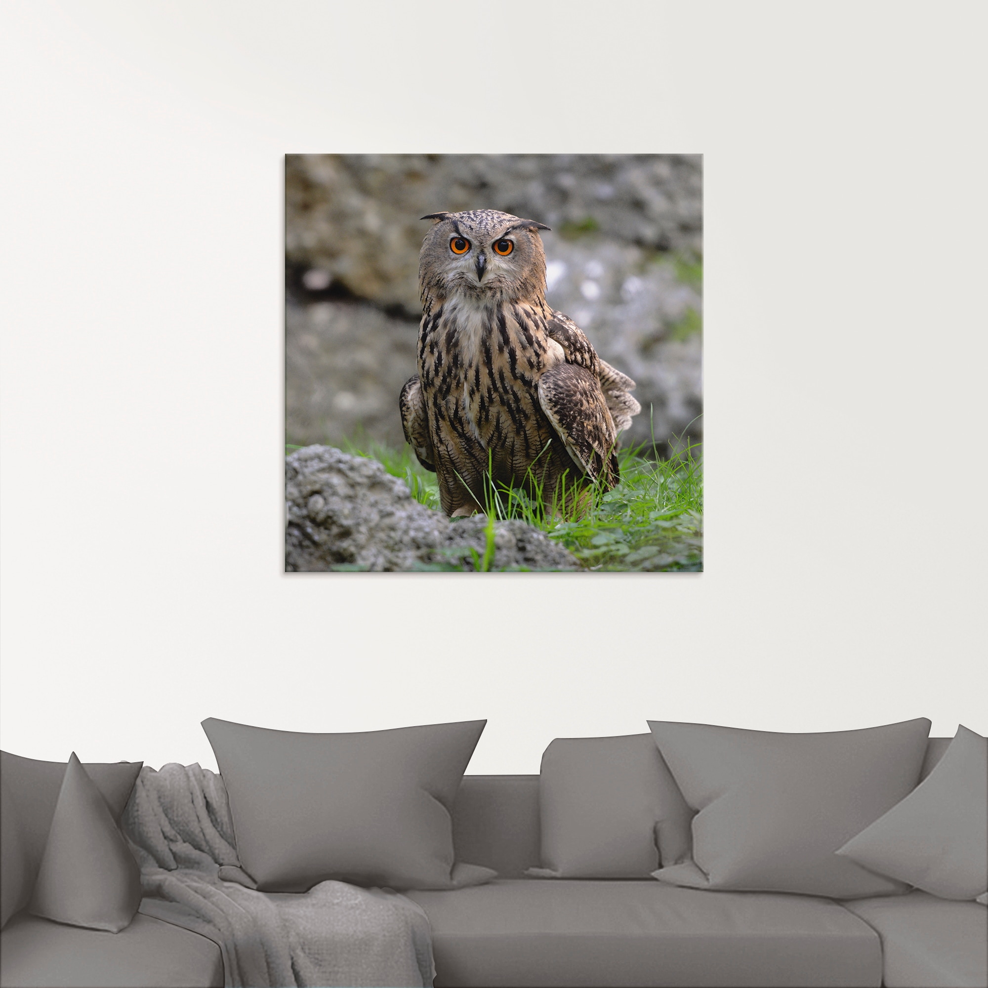 Artland Glasbild »Uhu«, Vögel, (1 St.), in verschiedenen Größen