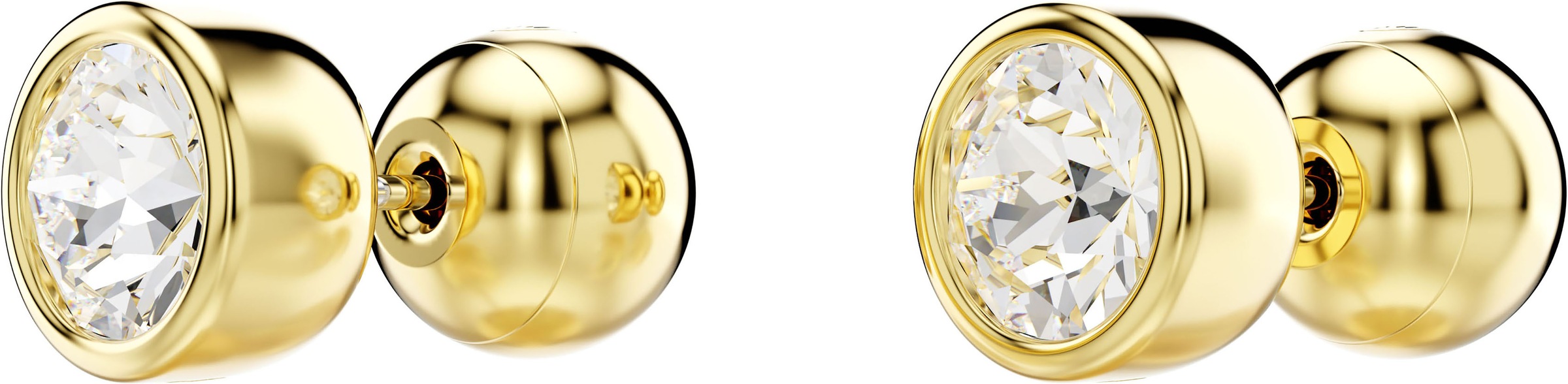 Paar Ohrstecker SWAROVSKI "Schmuck Geschenk Imber Ohrringe Solitär", gelb (gelbgoldfarben, metallfarben, kristallweiß, kristallweiß), Ohrringe, Damen, 7mm, Metall, mit Swarovski Kristall 3