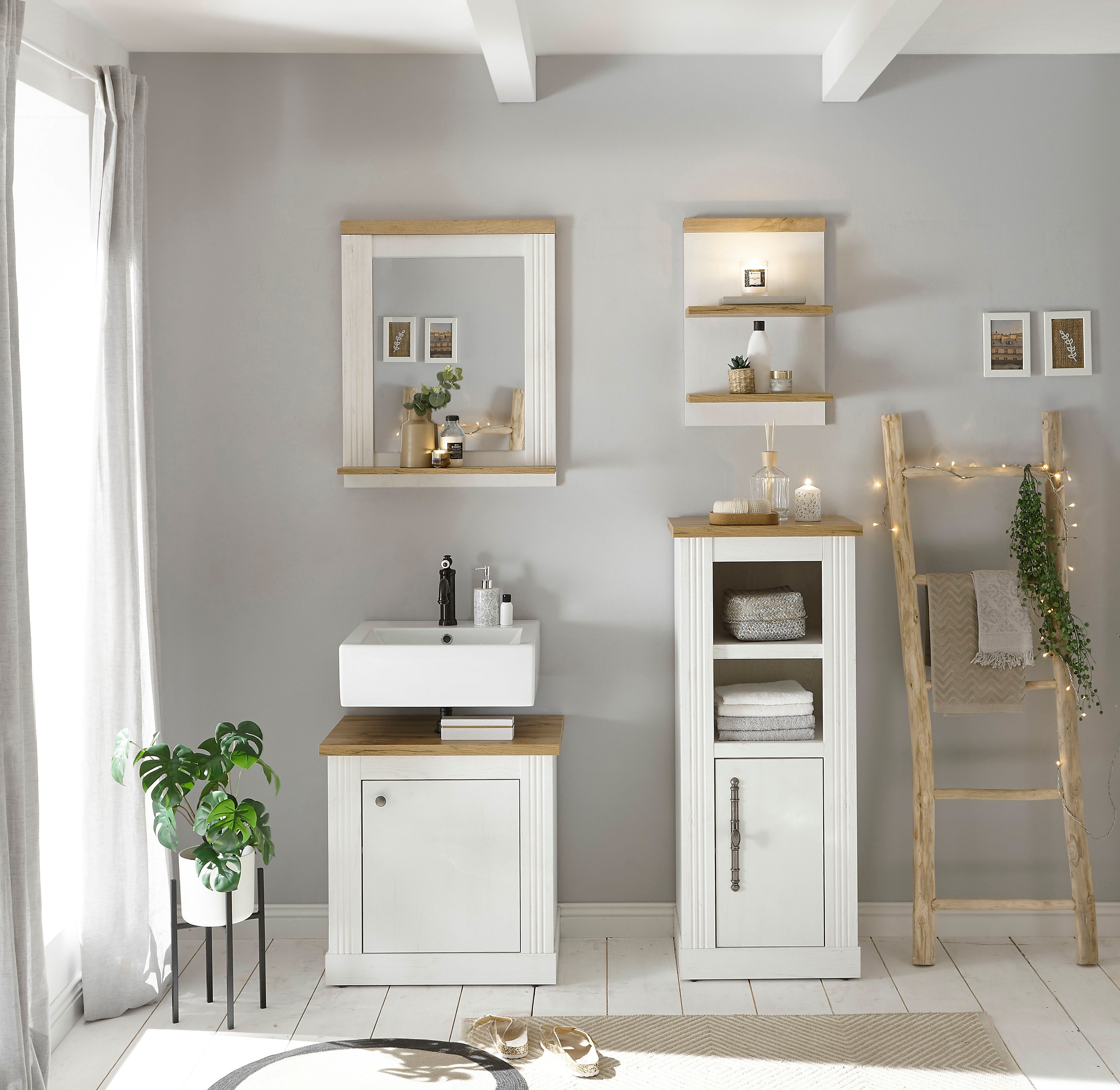 OTTO home Badmöbel-Set "WESTMINSTER, Bad im Landhausstil, 4-teiliges Badezi günstig online kaufen