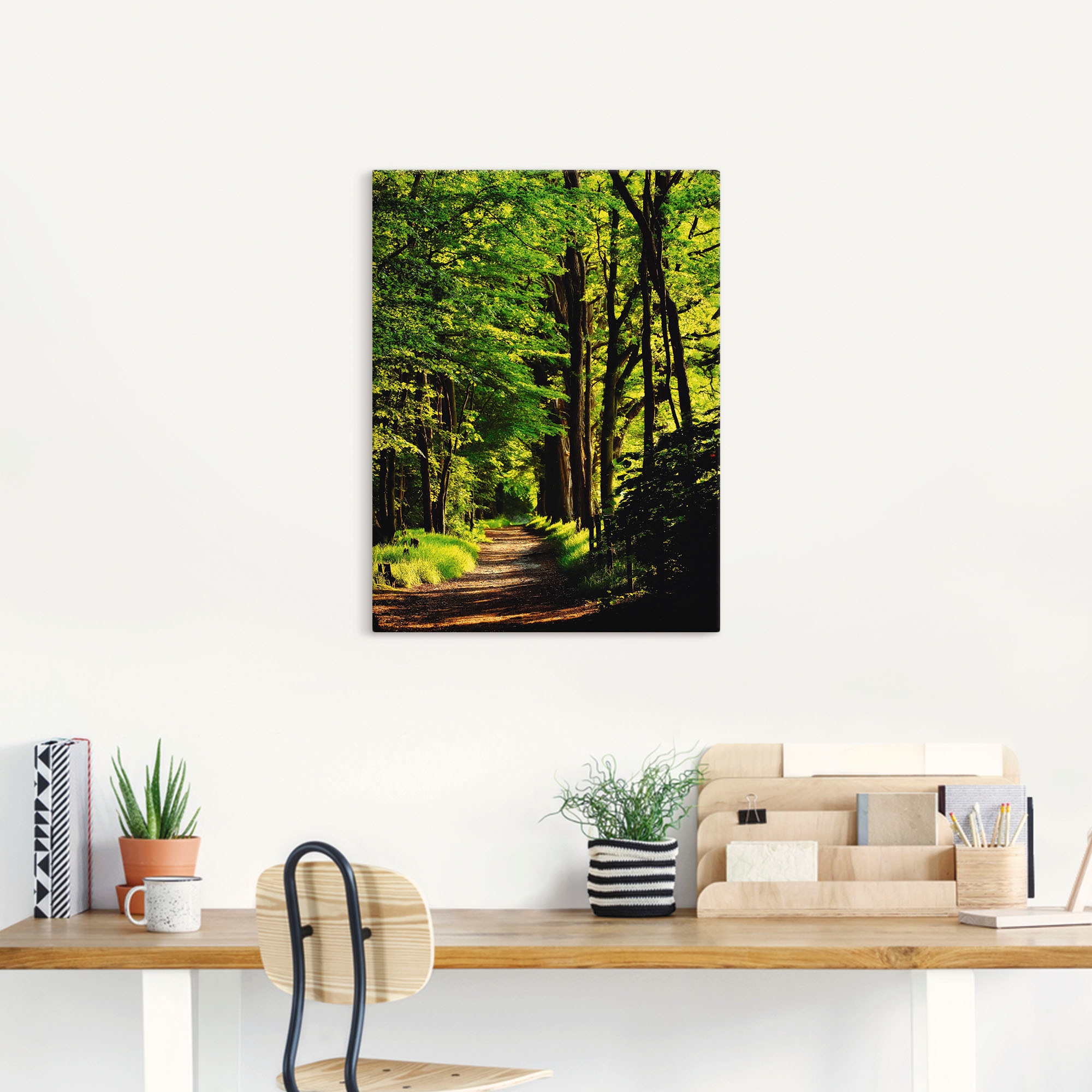 Artland Wandbild »Weg im Wald«, Wald, (1 St.), als Alubild, Outdoorbild, Leinwandbild, Poster in verschied. Größen