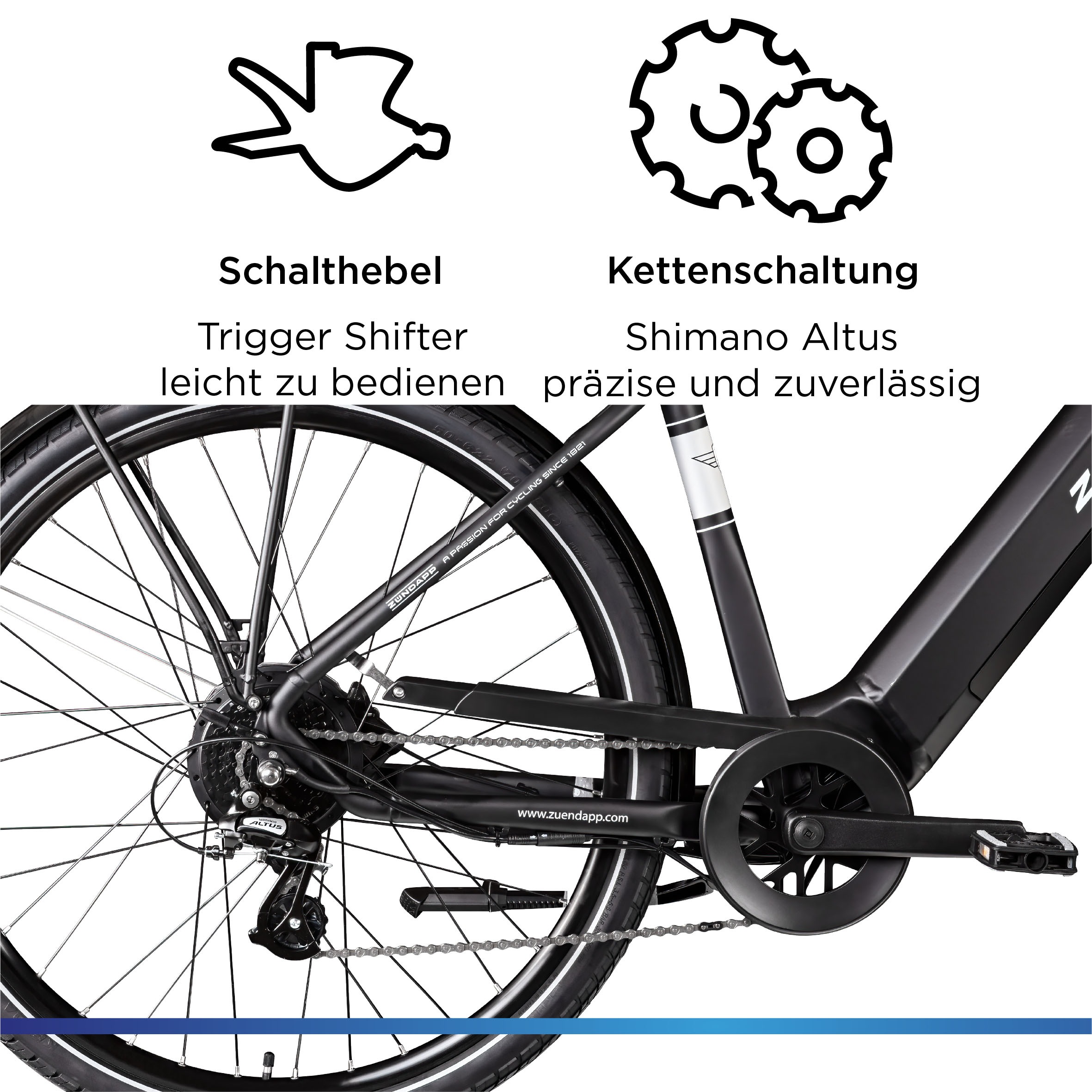 Zündapp E-Bike »Z810«, 24 Gang, Shimano, Altus RD-M310, Heckmotor 250 W, Pedelec, Elektrofahrrad für Herren