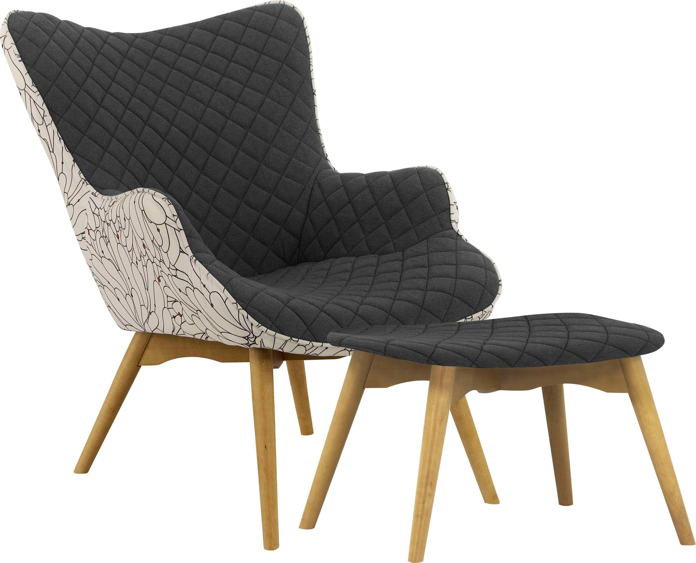 Home affaire Sessel "Duke Print" Karoprägung im Sitzbereich und Dekostoff a günstig online kaufen