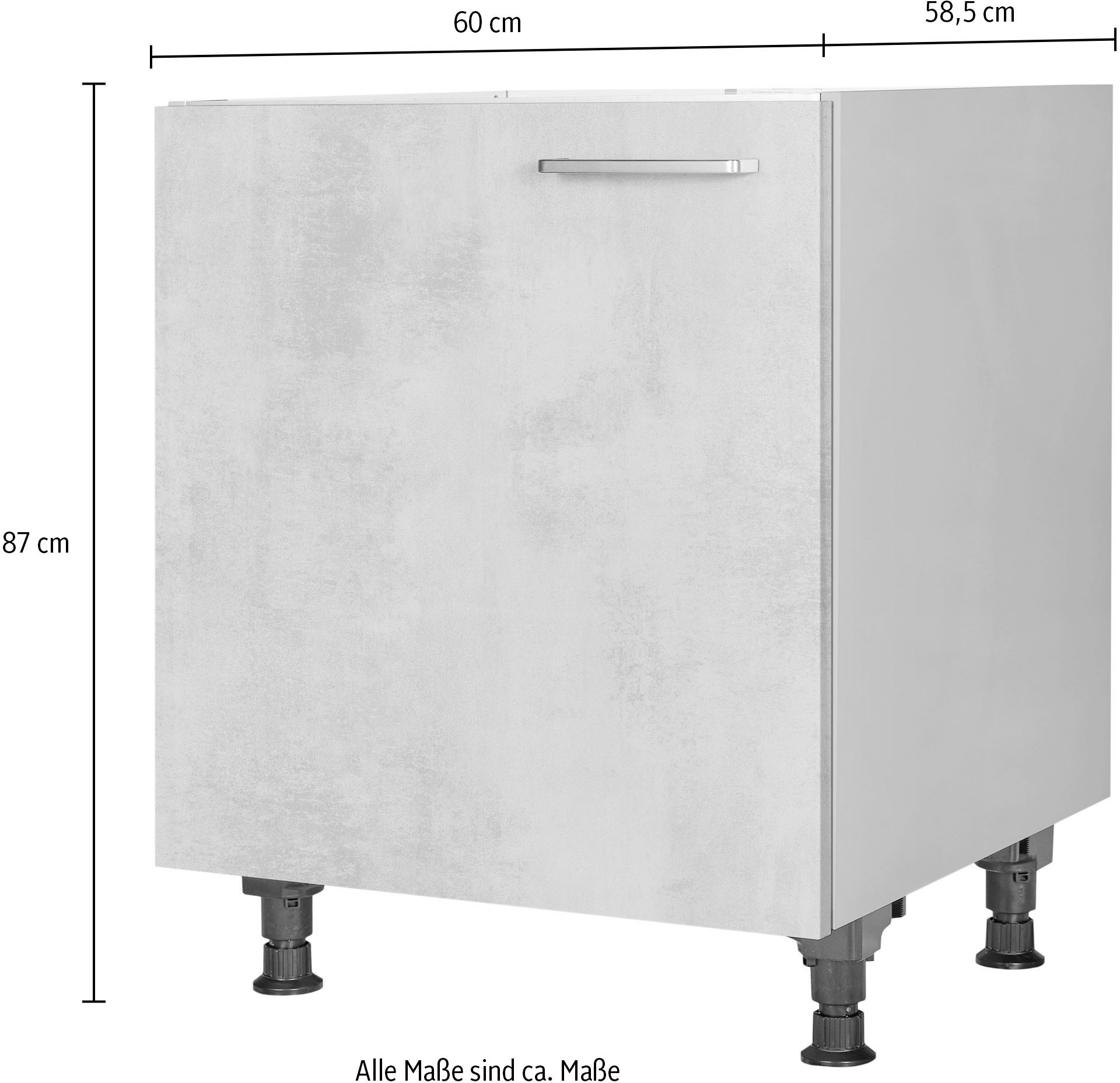 nobilia® Spülenschrank »"Riva", Ausrichtung wählbar, vormontiert, in den Breiten«, 45 und 60 cm, mit höhenverstellbaren Sockelfüßen