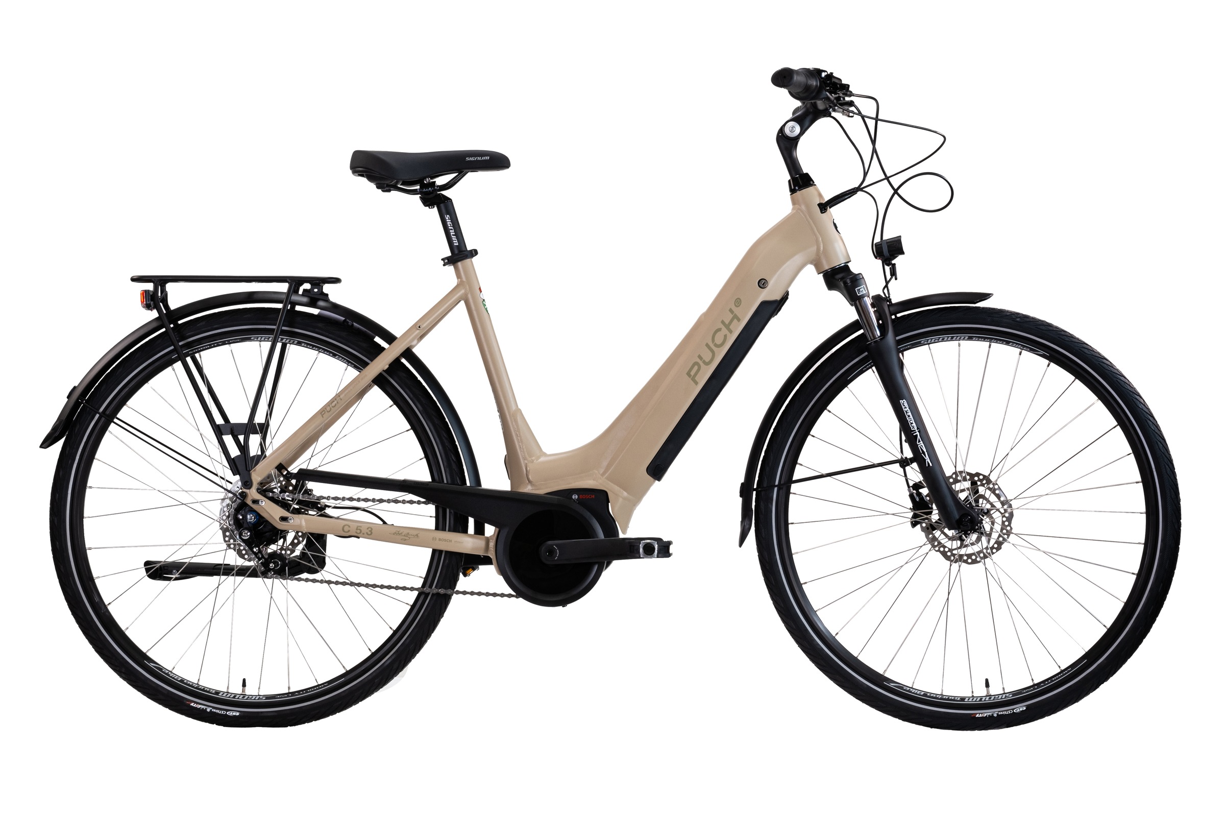 PUCH "PUCH C5.3 NEXUS / BOSCH 500 Wh 28" beige 7-Gänge" 7 Gang Shimano Nexus Schaltwerk Nabenschaltung Mittelmotor 250 W BOSCH PERFORMANCE LINE 36 V/250 W, Mittelmotor