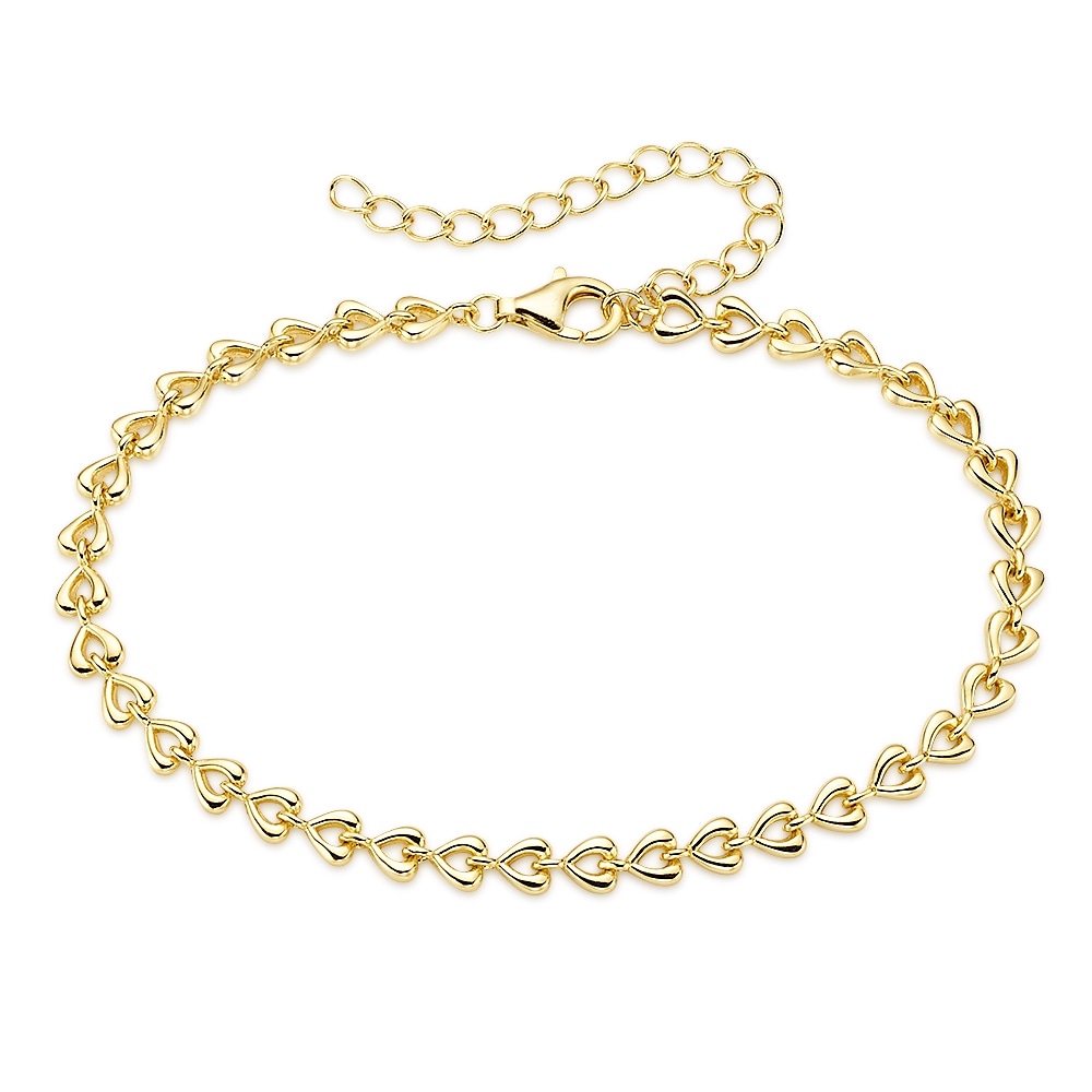 Firetti Heart Chain Link Bracelet Yellow Gold 22cm