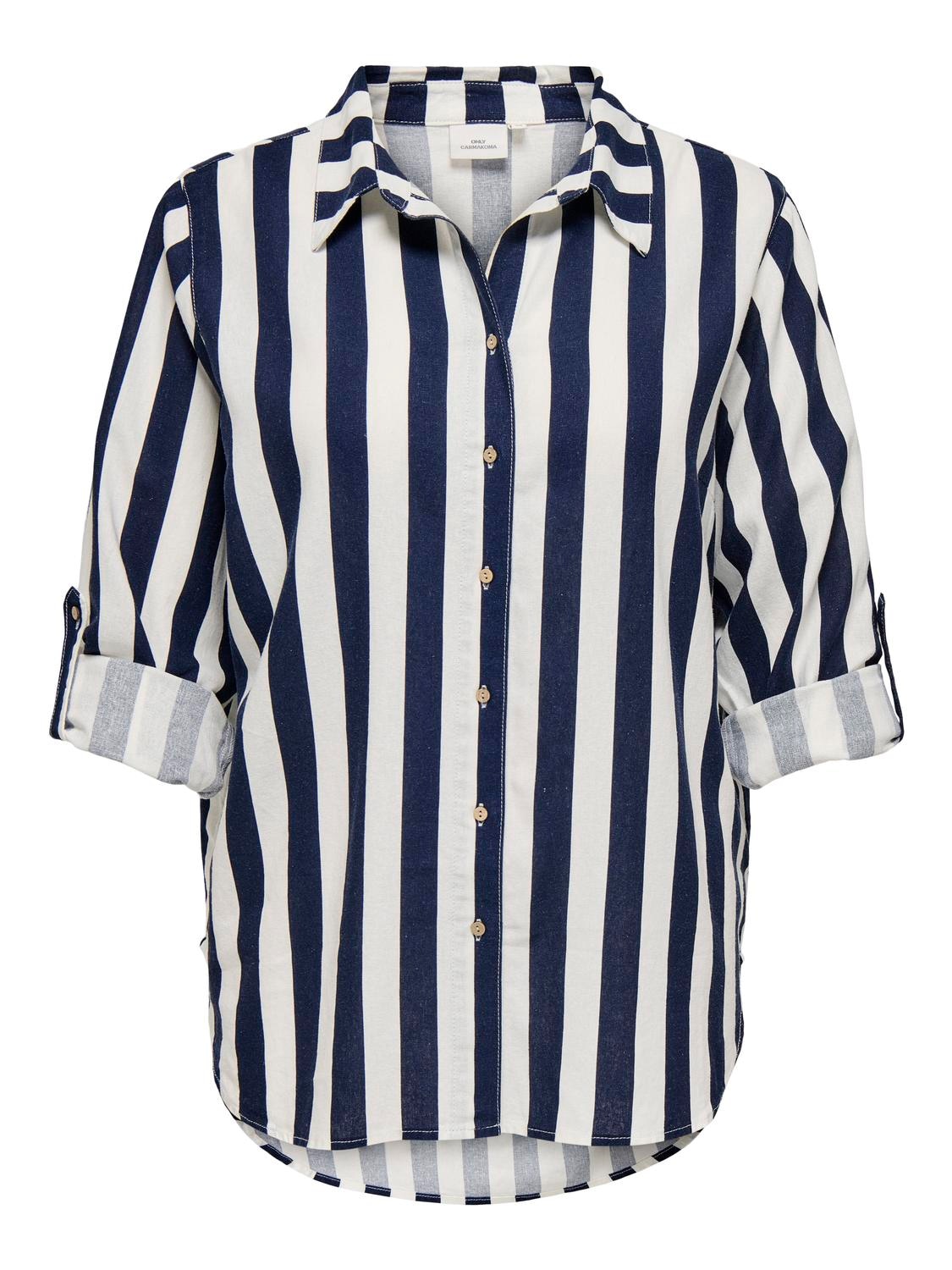 ONLY CARMAKOMA Longbluse "CARGOA 3/4 STRAP LINEN BL SHIRT CC PNT" mit Leine günstig online kaufen