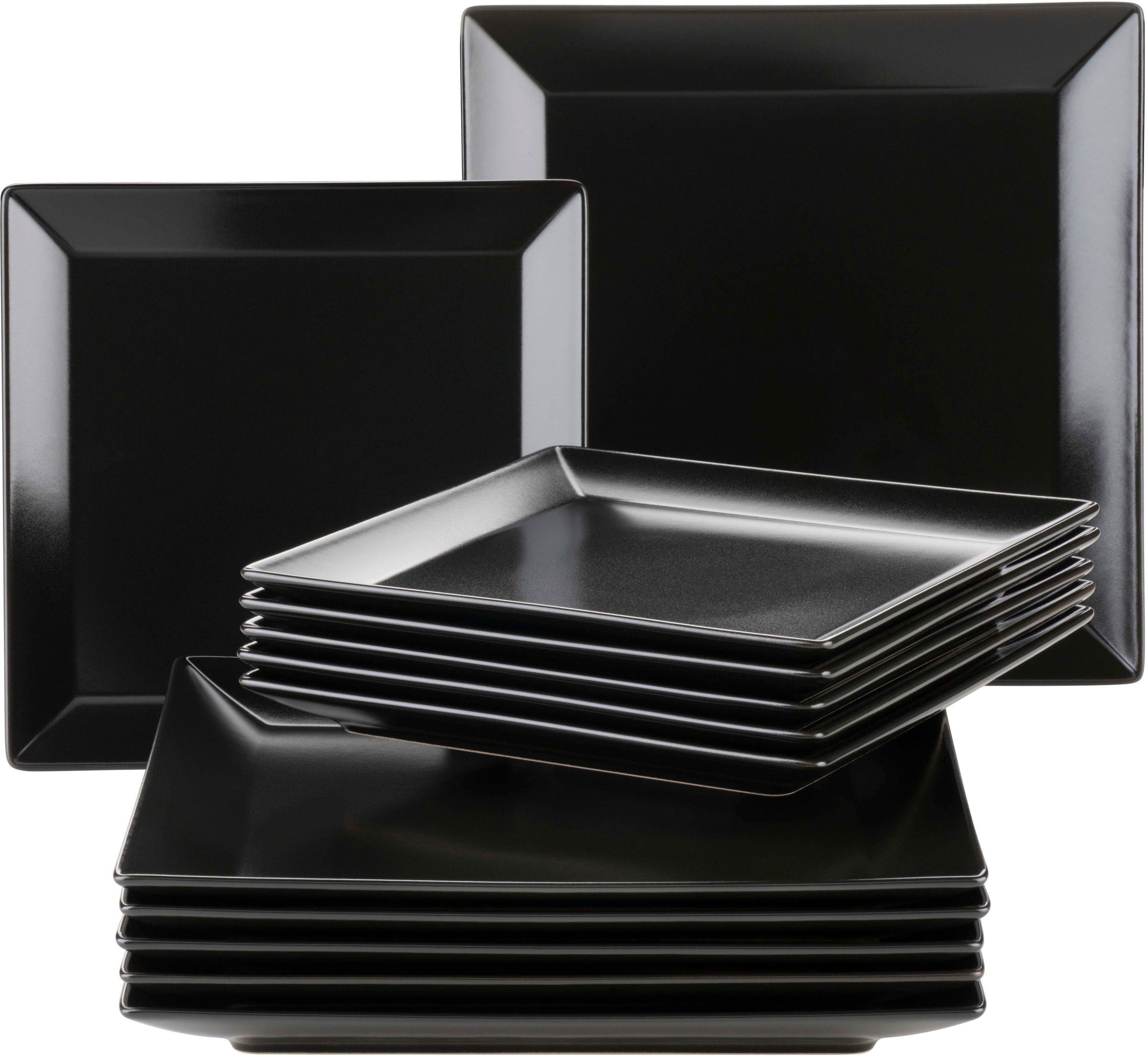 Mäser Schwarz Teller "Manhatten" Teller Set von Baur