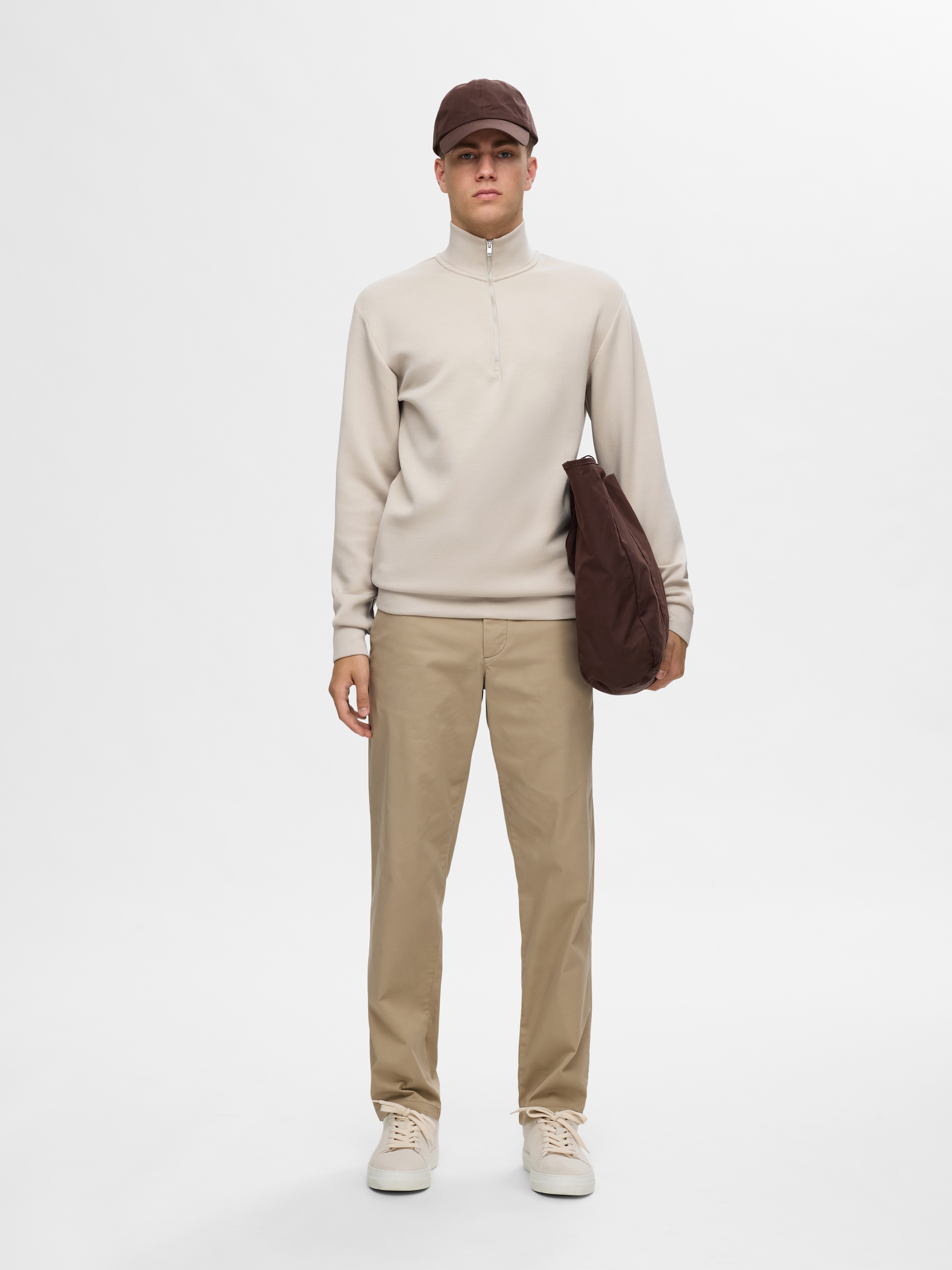 SELECTED Sweatshirt »SLHEMANUEL SOFT ZIP HIGH NECK SWEAT NOOS«
