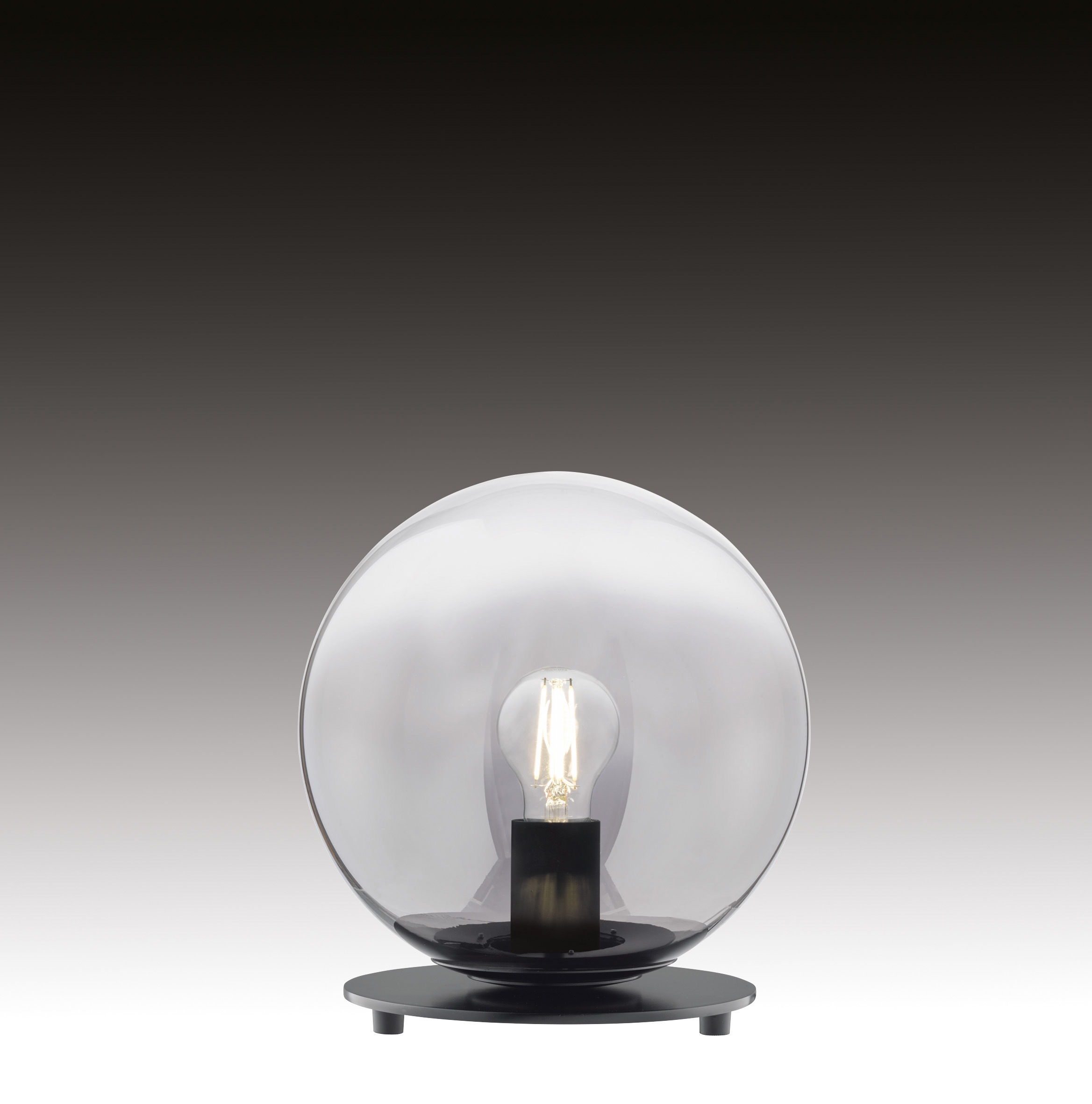 SCHÖNER WOHNEN-Kollektion Tischleuchte »Mirror«, Leuchtmittel E27 | Leuchtmittel wechselbar, Tischlampe Rauchglas Ø 25 cm