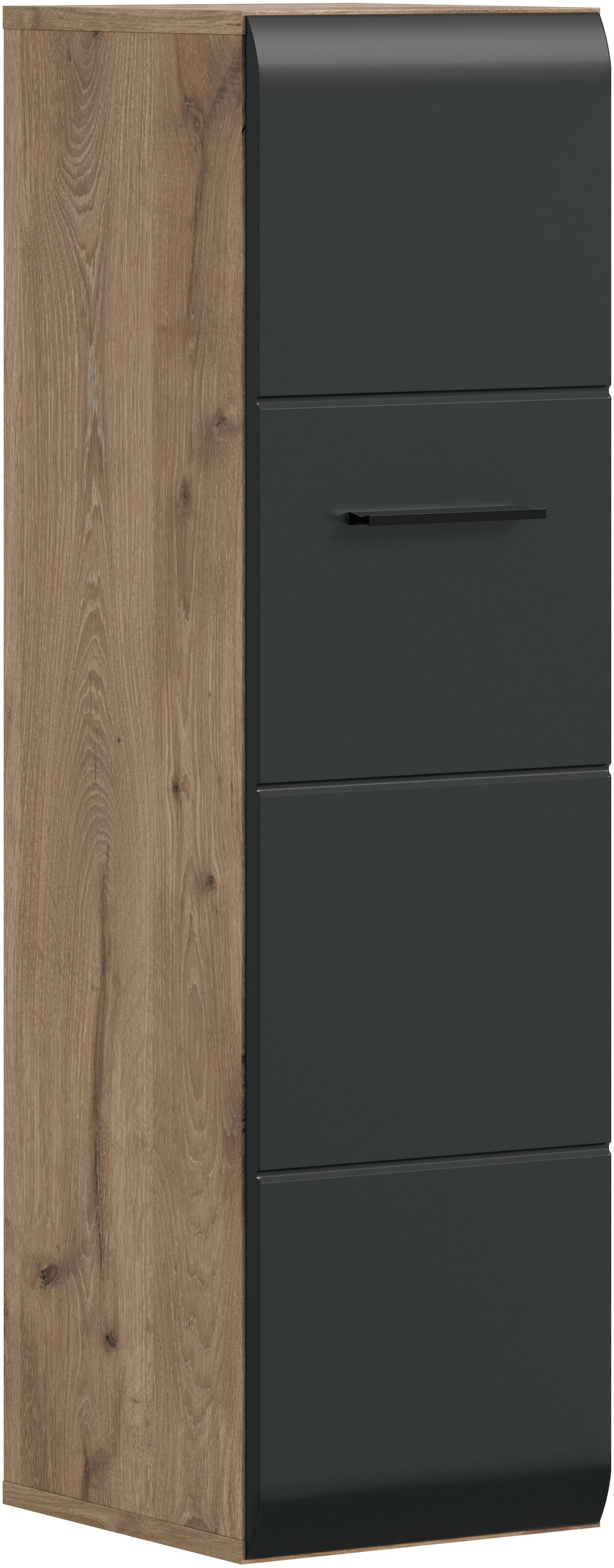 INOSIGN Stauraumschrank, (1 St.), Florenz, Badschrank Nox Oak NB, 106 cm hoch, 4 Fächer