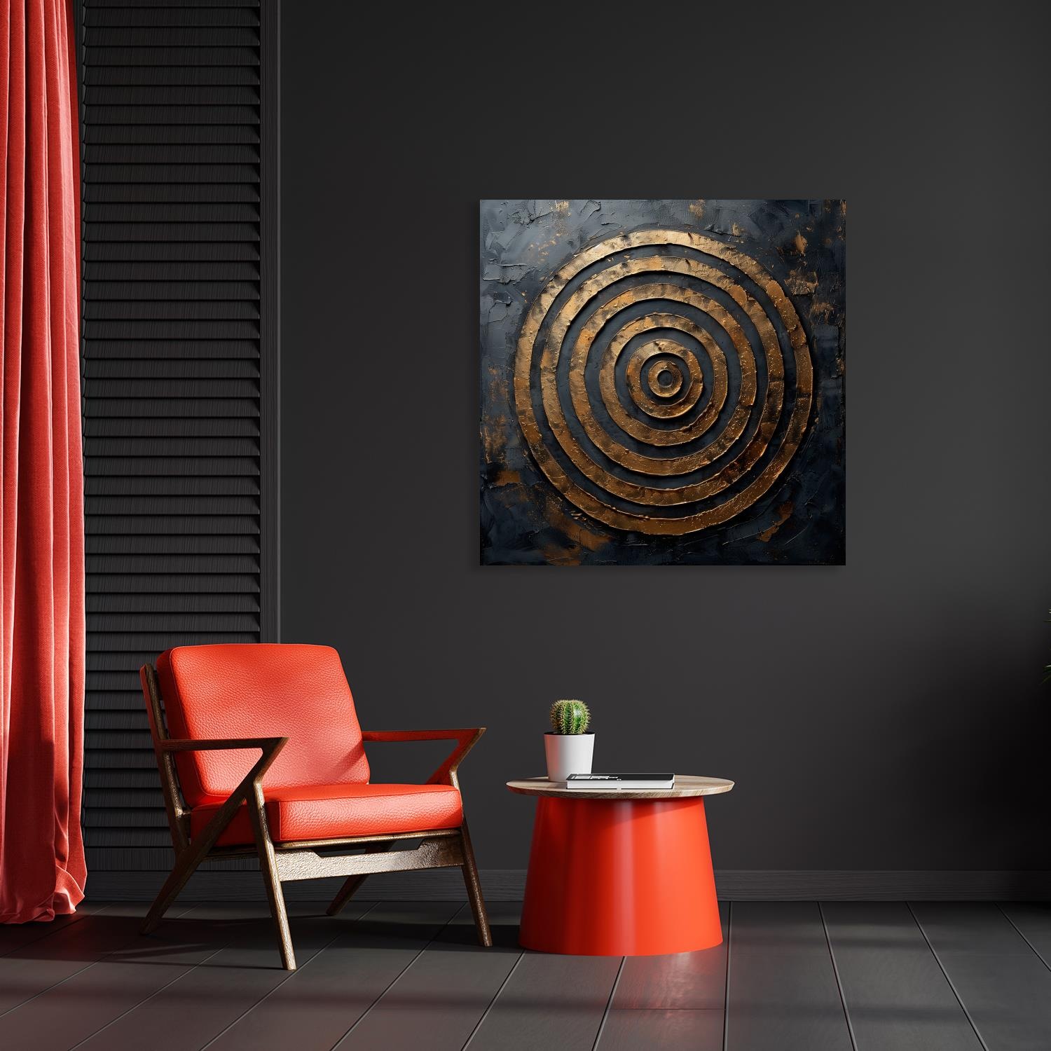 Thumbnail - queence Kunstdruck "Goldene Kreise" Abstrakt  Abstrakte  Formen  Gemälde  Kunst 1 Stk. tlg. Premium-Leinwandstoff, Handa...