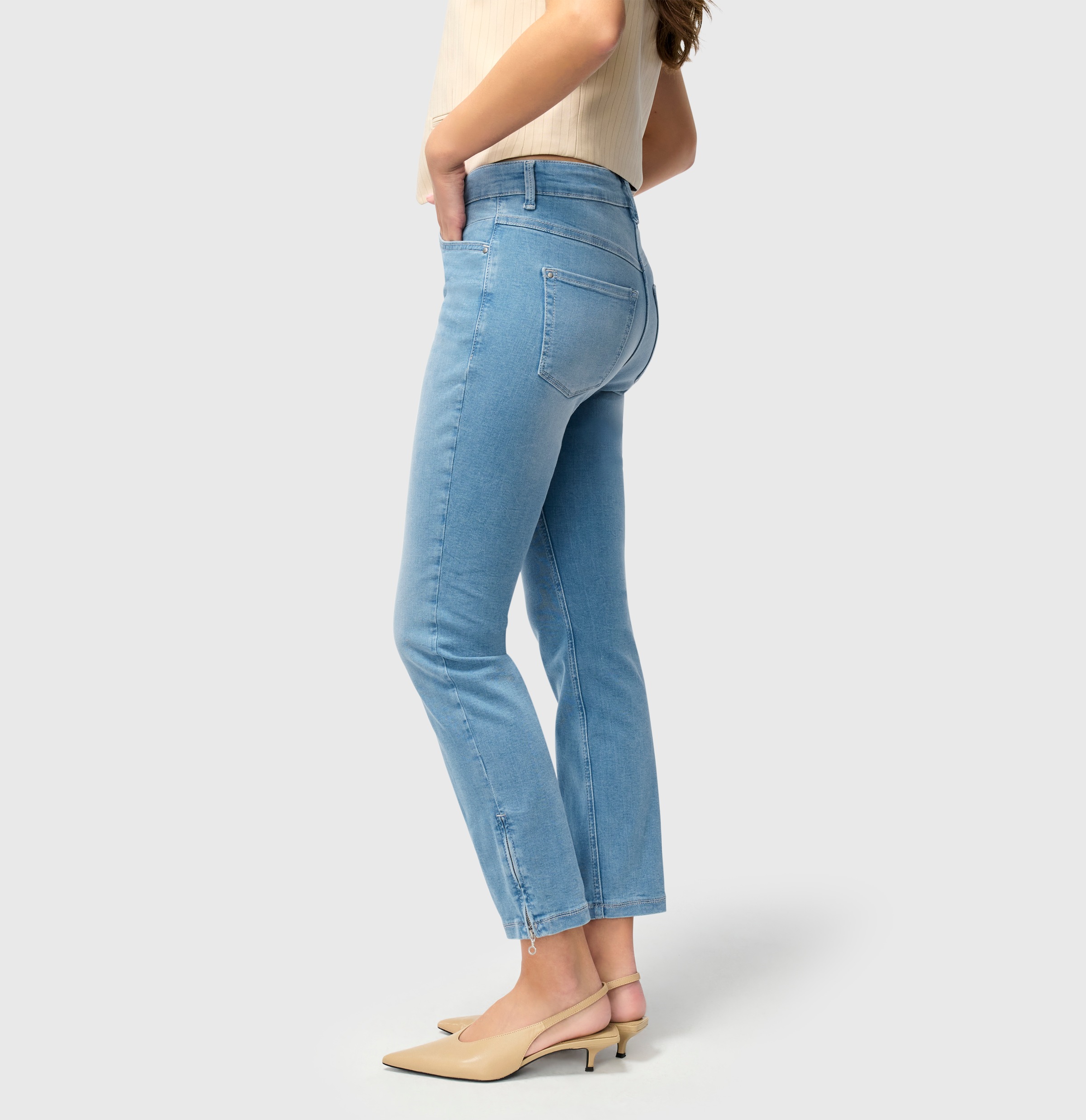 MAC 7/8-Jeans »Dream Chic«, verkürzte Form mit Reißverschluss