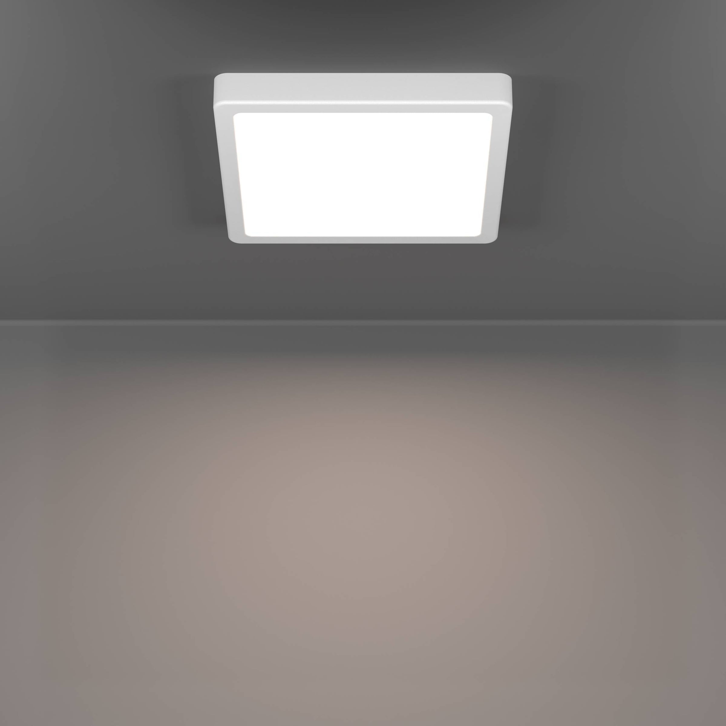 EGLO Aufbauleuchte »Fueva 6 Deckenleuchte, Badlampe Decke, Kunststoff, Deckenbeleuchtung« LED-Modul 1 Stk. Kaltweiß | Neutralweiß | Warmweiß Aufbauleuchte - L22 x B22 x H2,5 cm - weiß - 10,5W inkl.