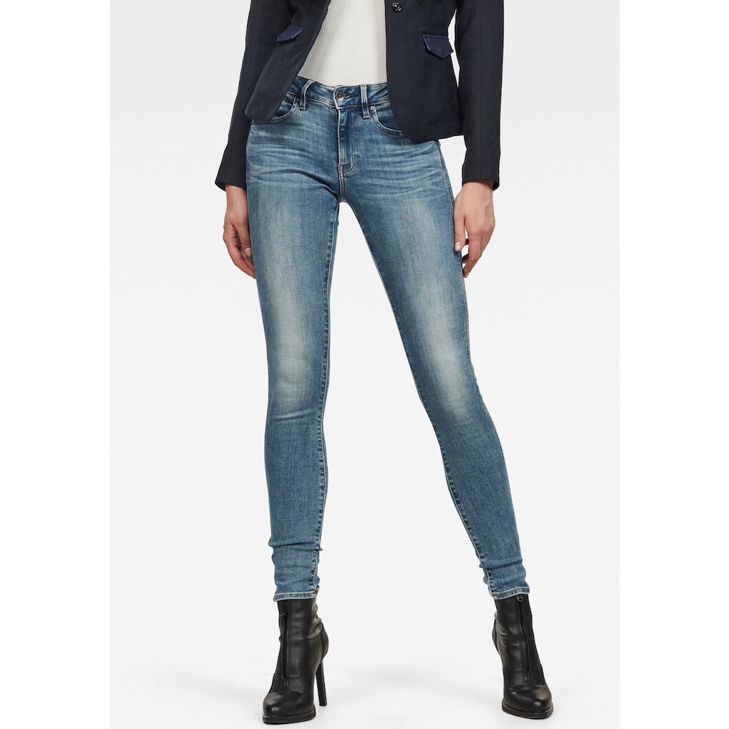 G-Star RAW Skinny-fit-Jeans »Midge Zip Mid Skinny«, mit Reißverschluss-Taschen hinten