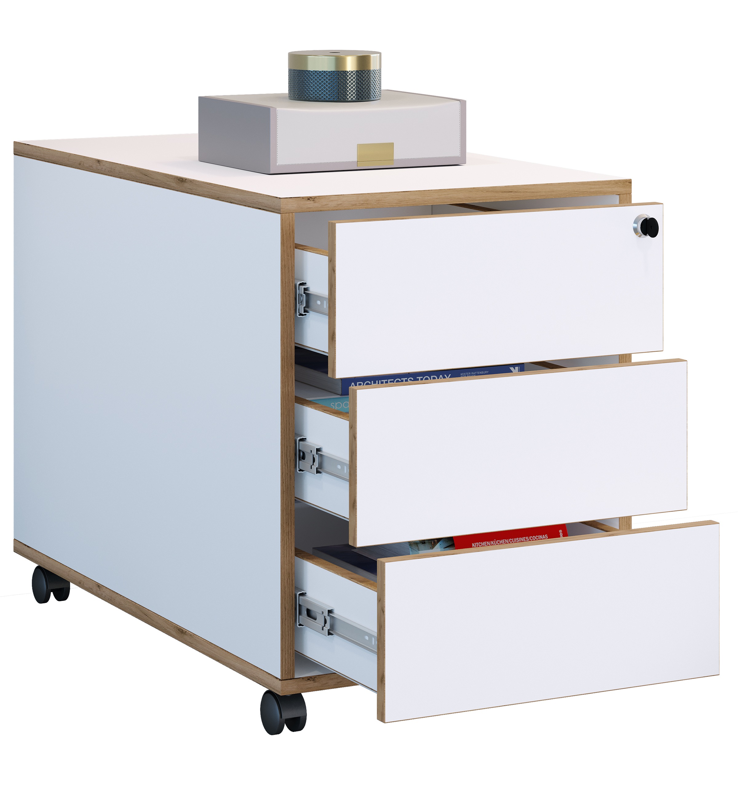 VCM Container »Holz Rollcontainer Bürocontainer Salia 3 Schublade«