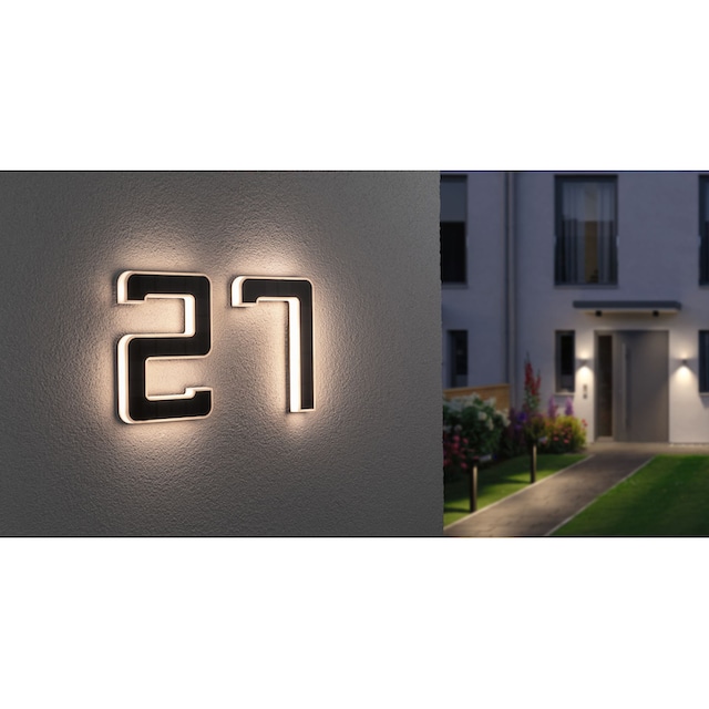 Außen-Wandleuchte 1 wechselbar LED Hausnummer«, flammig-flammig, 0-9 Hausnummern »Solar Paulmann wählbar, Akku BAUR |
