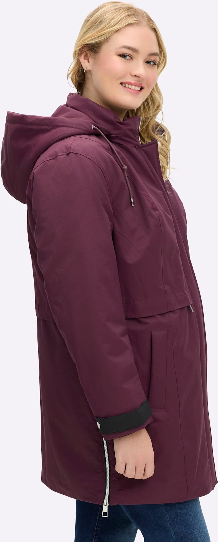 Sheego Langjacke, mit Kapuze