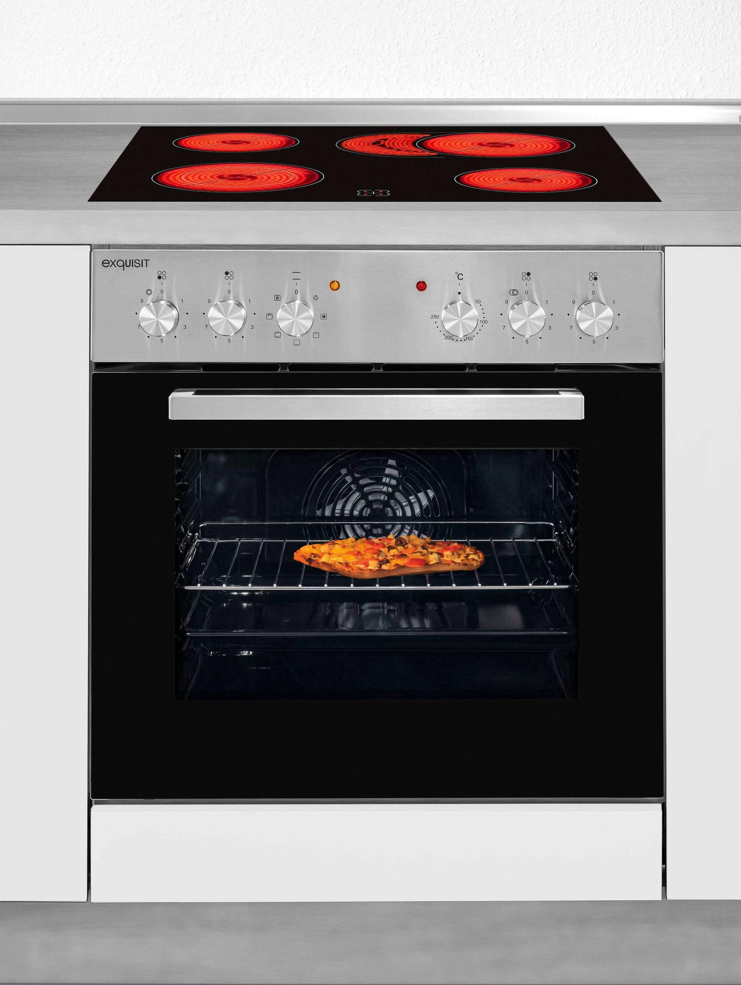 exquisit Elektro-Herd-Set "EHE 156-2.1UBZ-Set" Herd mit Umluft, Kochfeld mi günstig online kaufen