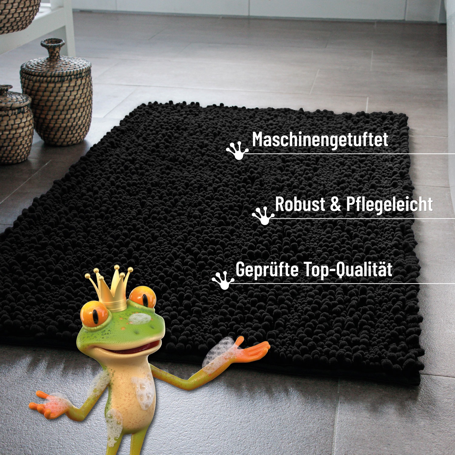 Thumbnail - Wecon home Basics Badematte "Benno" Höhe 22 mm waschbar, rutschfest, sehr weich, strapazierfähig, Chenille, robust