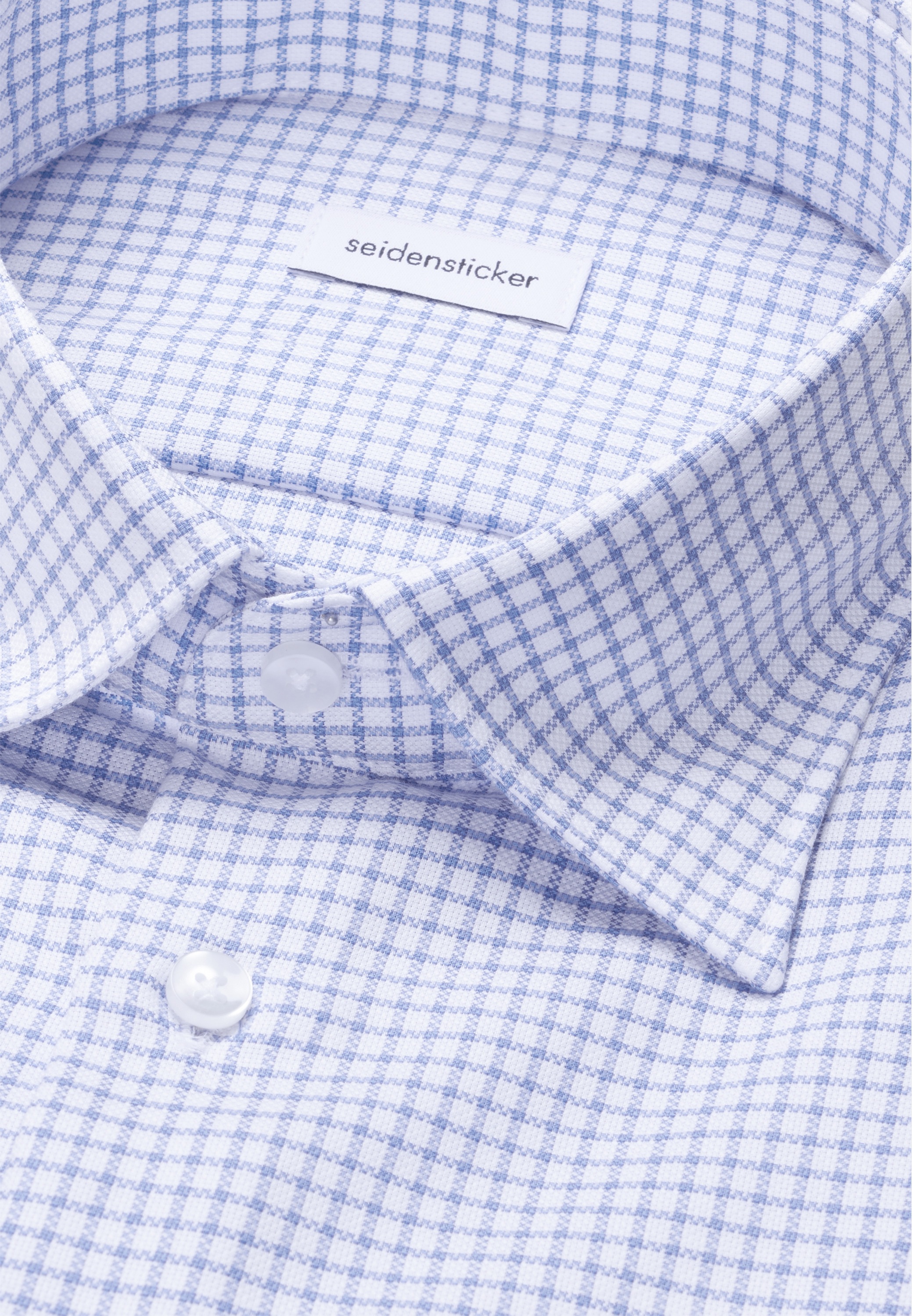 seidensticker Businesshemd »Schwarze Rose« Shaped 1/2 Covered-Button-Down-Kragen Karo