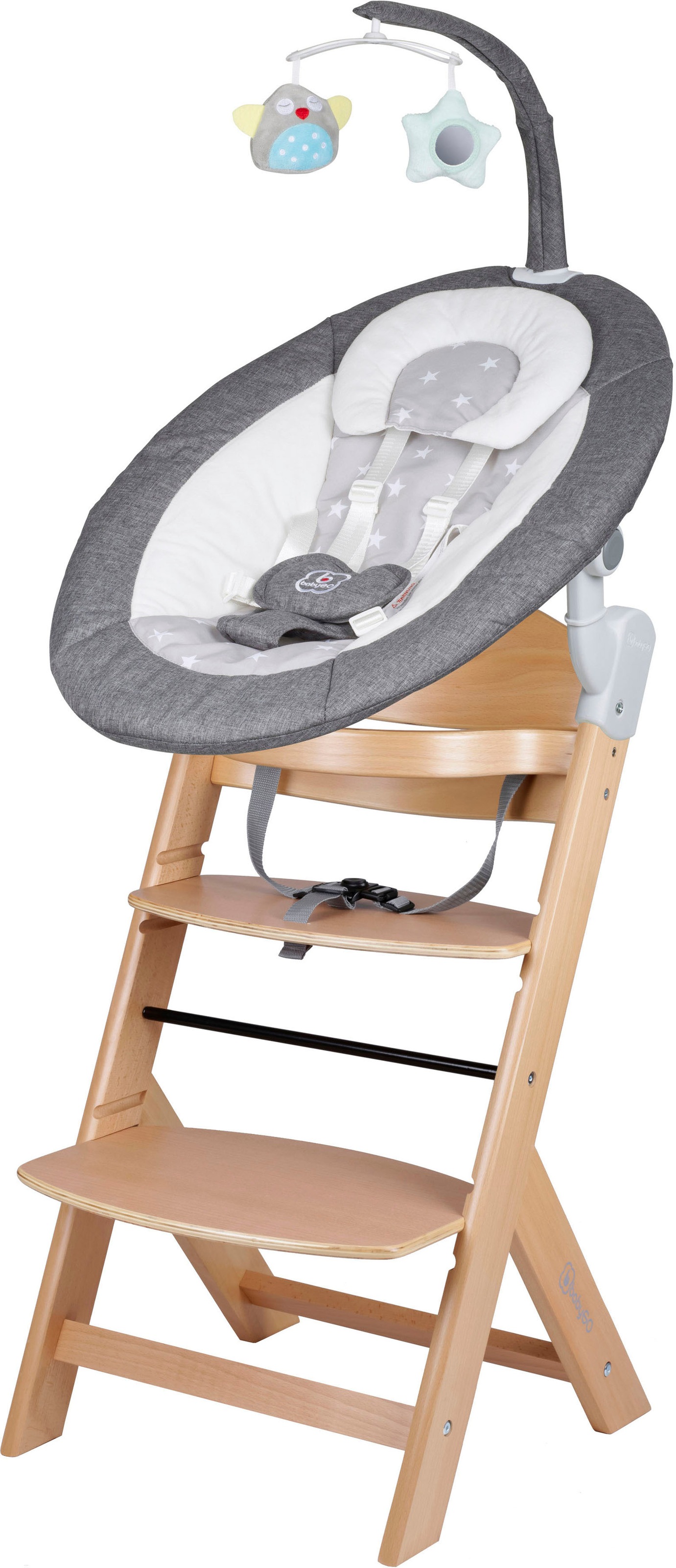 BabyGo Hochstuhl "Family Homey Set, natur/hellgrau" () mit elektrischer Bab günstig online kaufen