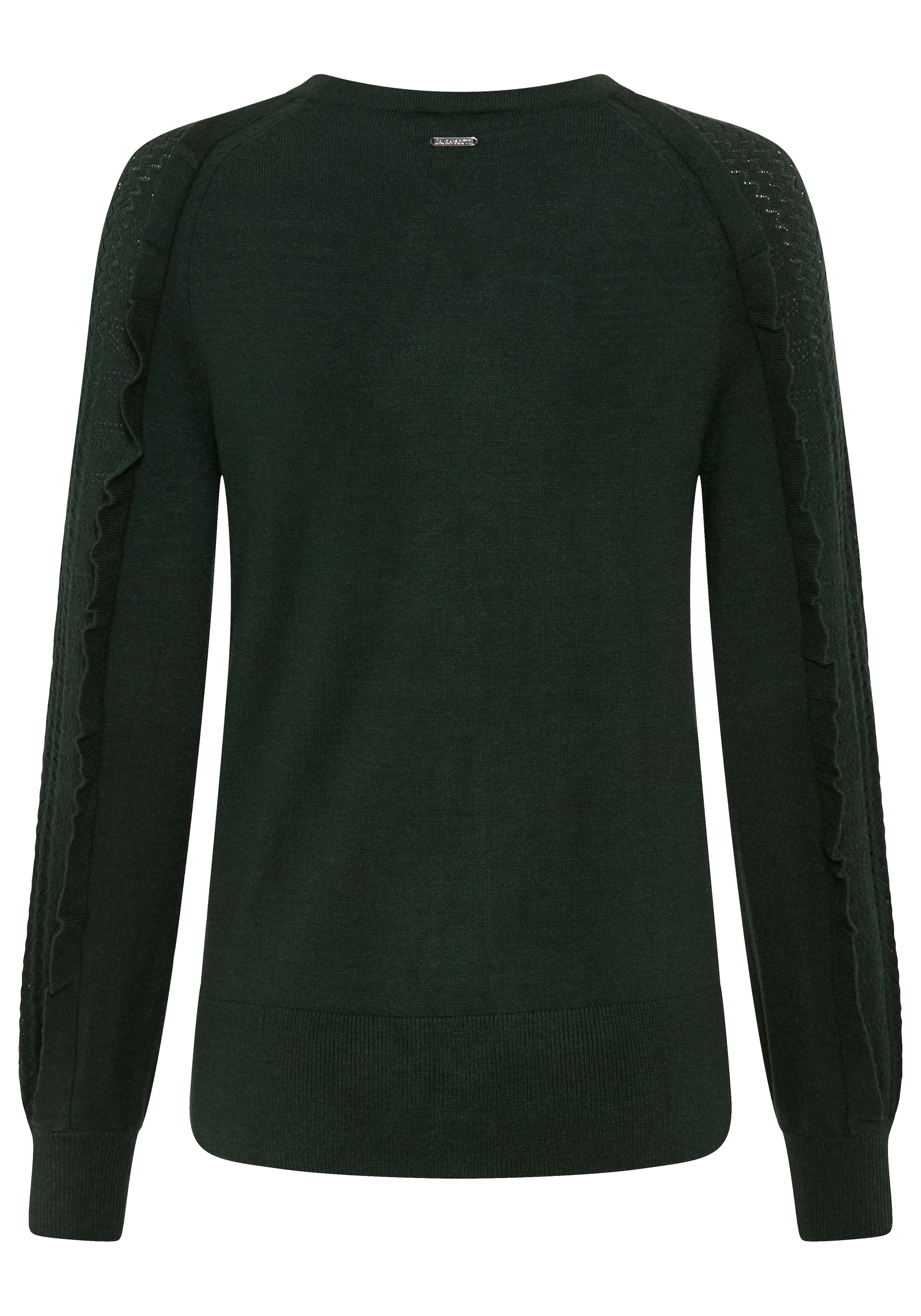 Laura Scott Strickpullover »mit femininem Ajourstrickmuster« mit figurumspielender Passform
