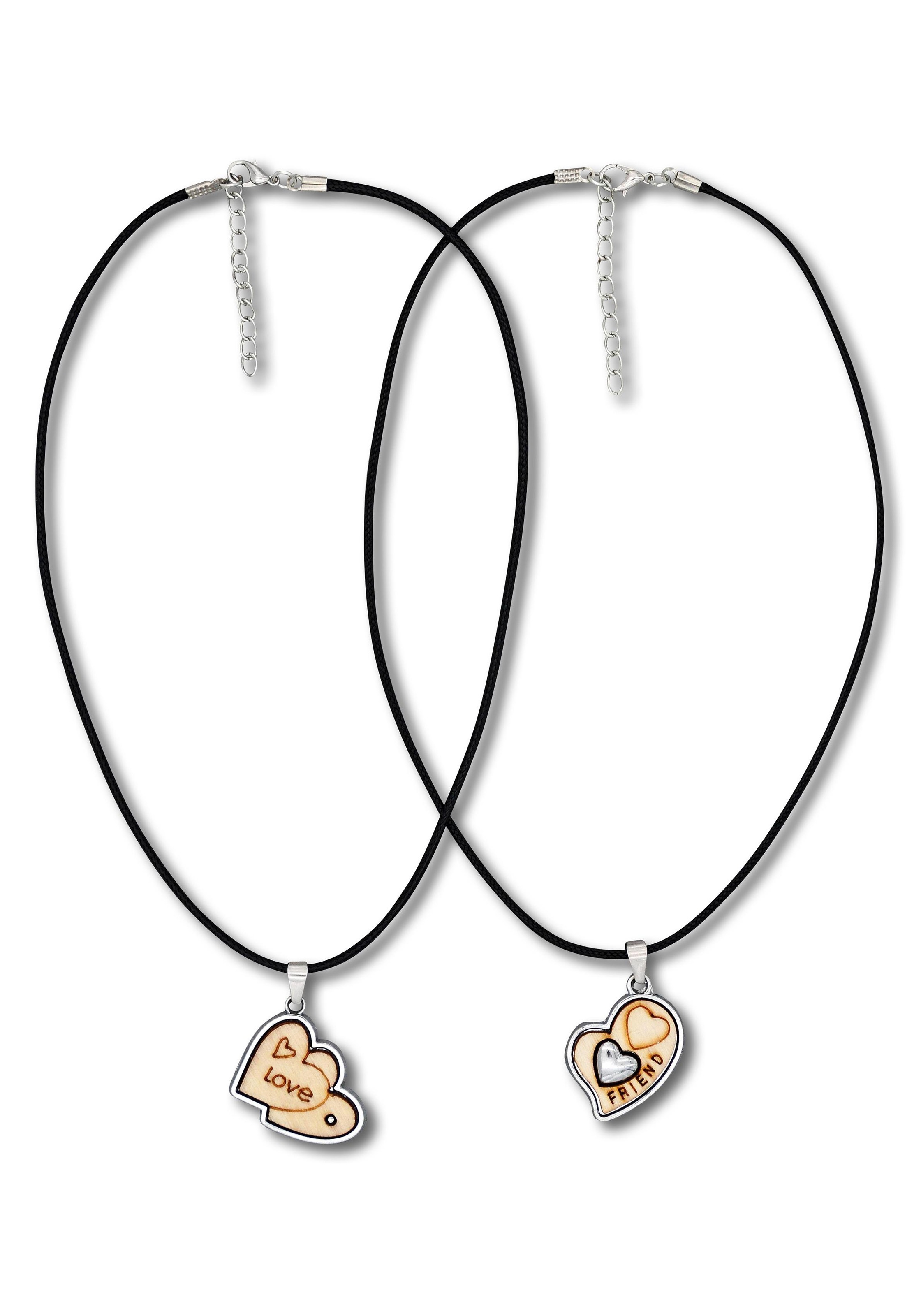 Ketten-Set Herzen Love, Friend (Set, 4 tlg.)