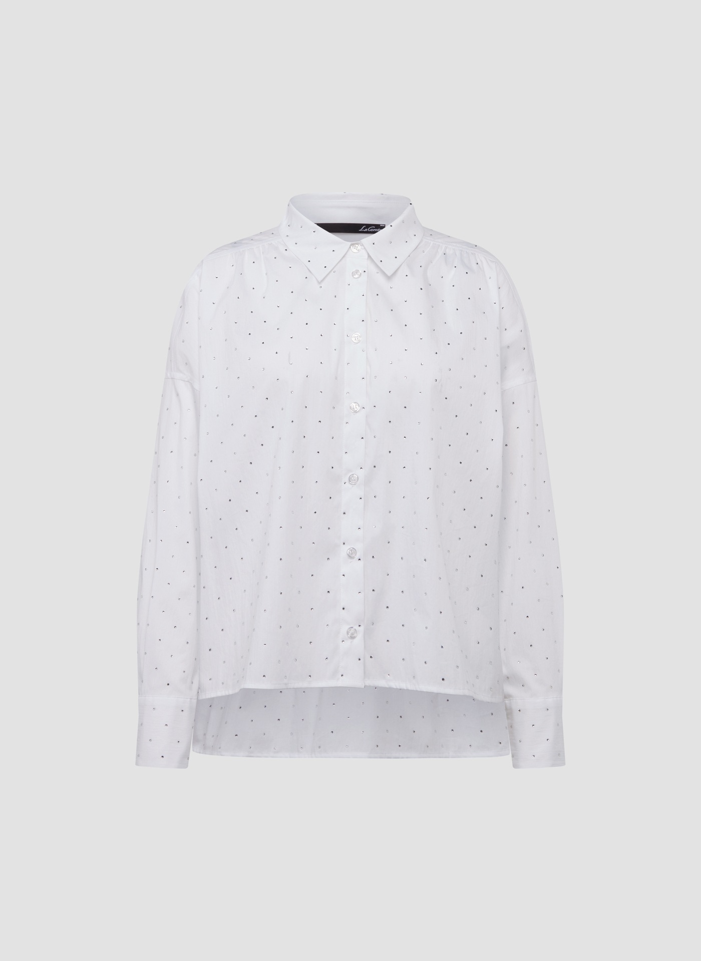 LeComte Klassische Bluse »LeComte Bluse in Weiß mit dezenten Glitzersteinen«