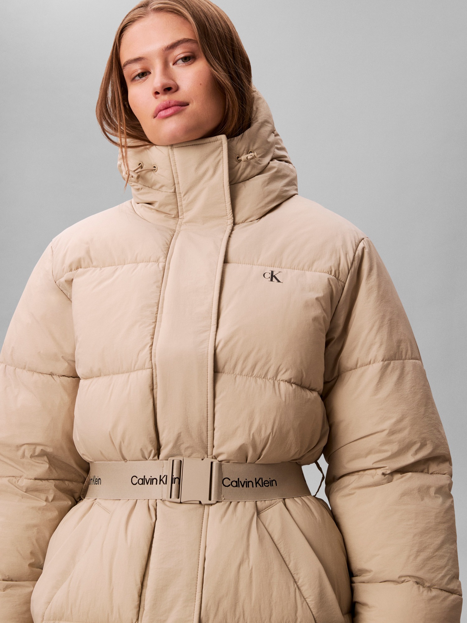 Calvin Klein Jeans Steppmantel "BELTED MIDWEIGHT LONG PUFFER" Mit Rundhalsa günstig online kaufen