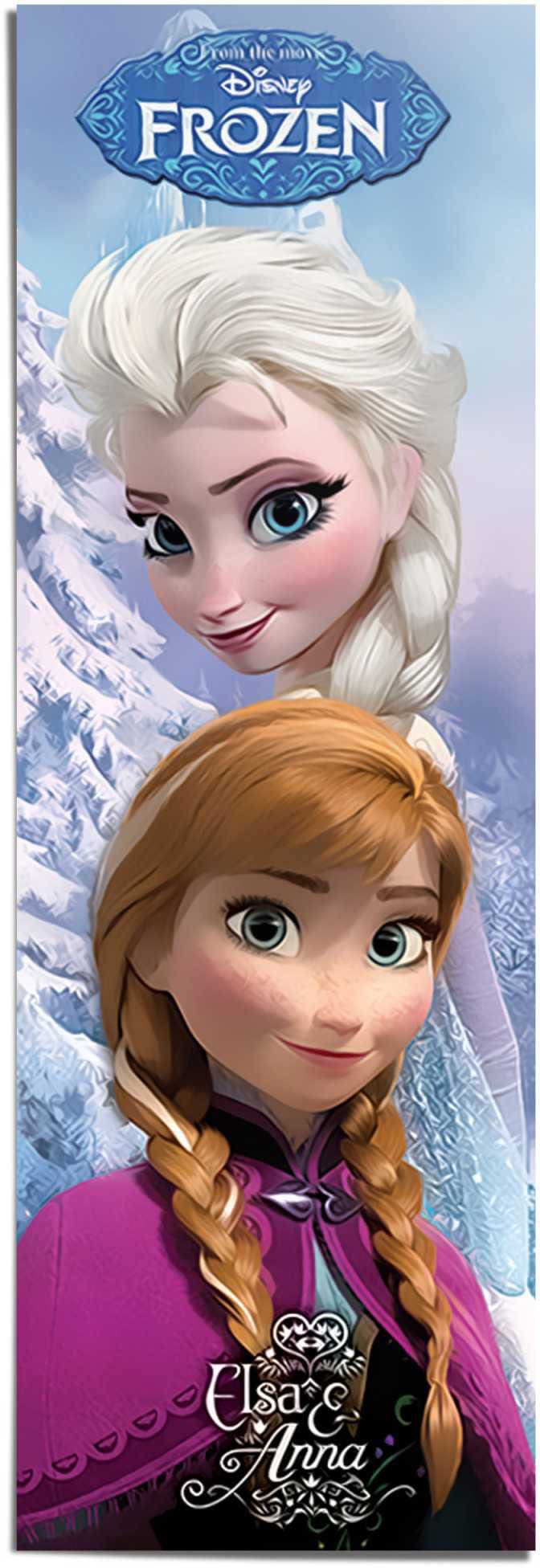 Reinders! Poster REINDERS "Disney´s die Eiskönigin Anna & Elsa", blau (farbe bild(er): blau), B:53cm H:158cm, Papier, Bilder, Poster