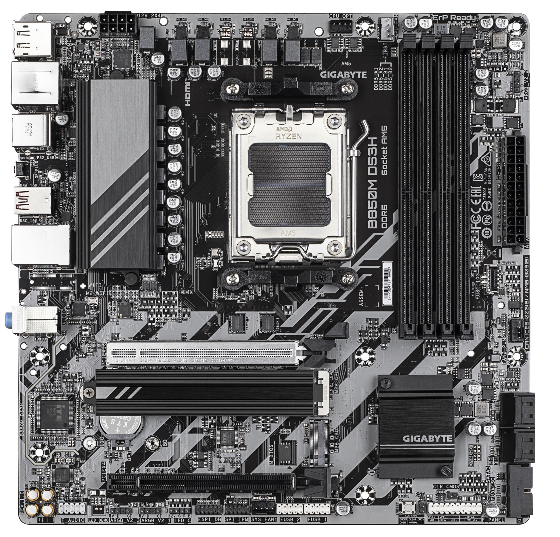 Gigabyte Mainboard »B850M DS3H Motherboard - AMD Ryzen 9000 Series CPUs, 16+2+2 Phasen Dig«