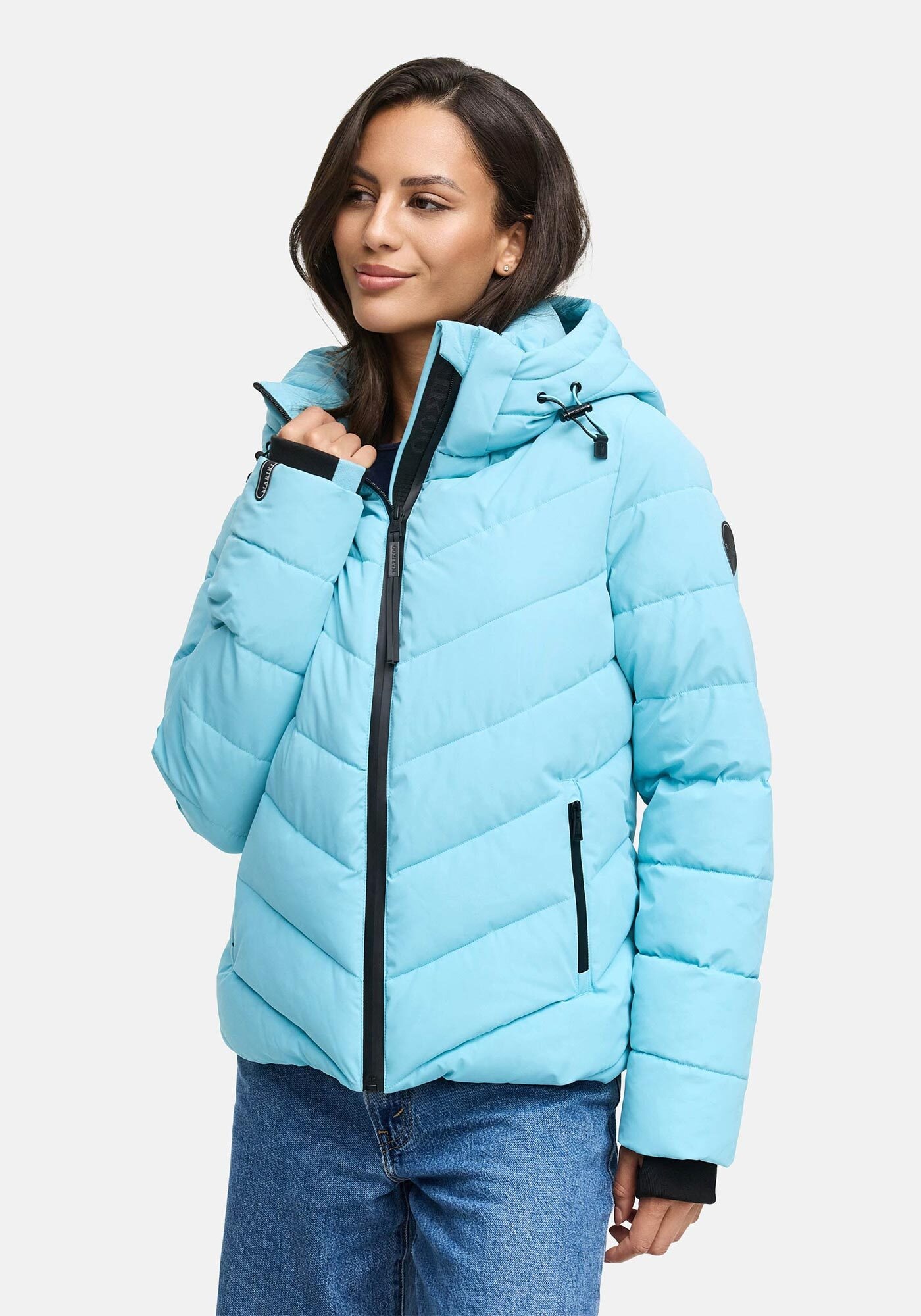Winterjacke MARIKOO "Samuiaa XVI", Damen, Gr. L, sky blau, Obermaterial: 100% Polyester; Futter: 100% Polyester; Wattierung: 100% Polyester; Ärmelfutter: 100% Polyester, Jacken Winterjacke, mit Kapuze
