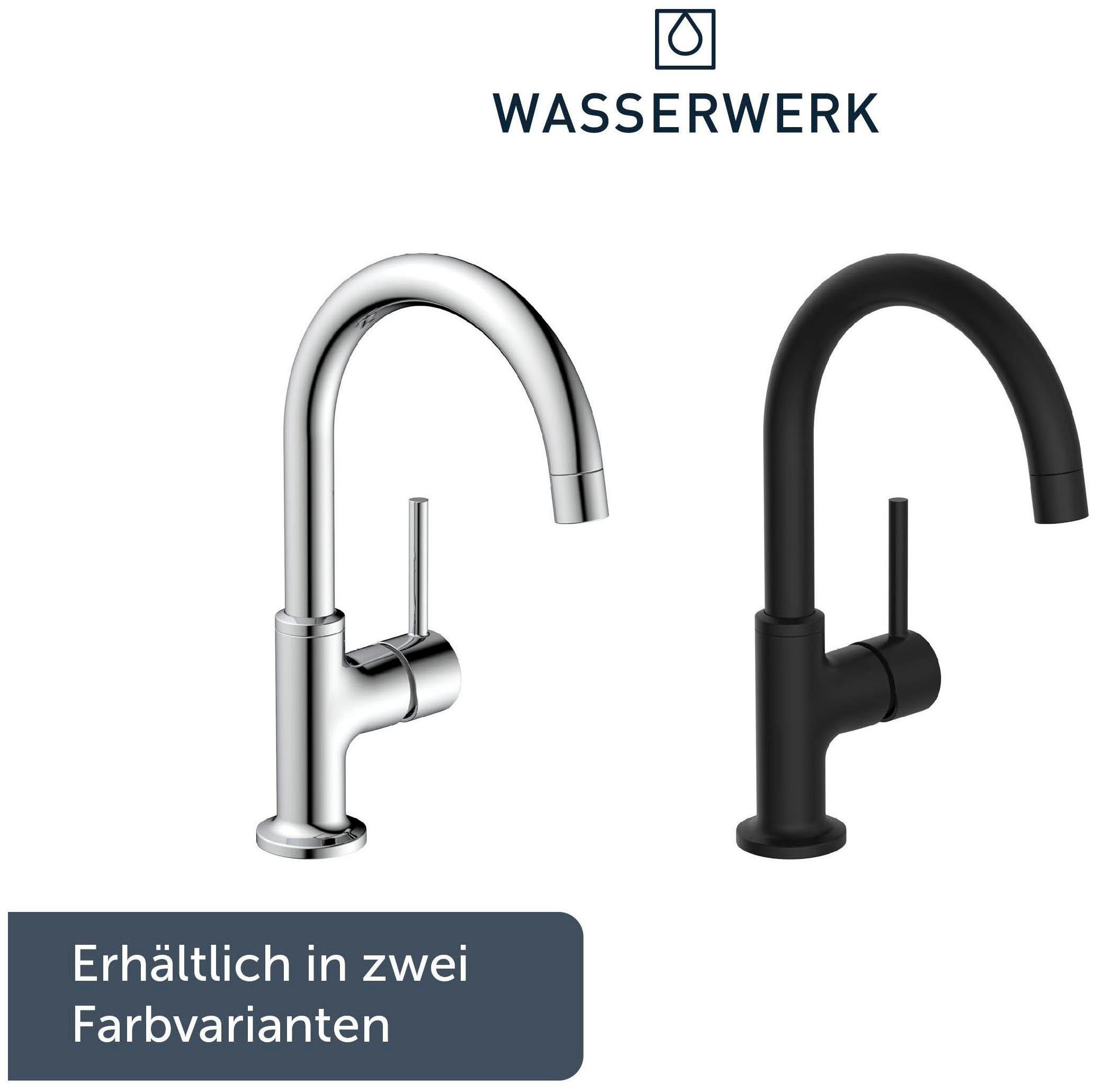 WASSERWERK Waschtischarmatur »WT 14«, inkl. Popup, 360° schwenkbar, geräuscharm, wassersparend