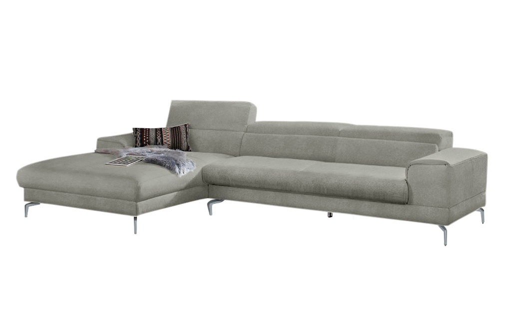 W.SCHILLIG Ecksofa »piedroo, Designsofa mit tollem Sitzkomfort, bequem und elegant, L-Form«, Kopfteilverstellung, wahlweise mit Sitztiefenverstellung, Breite 343cm
