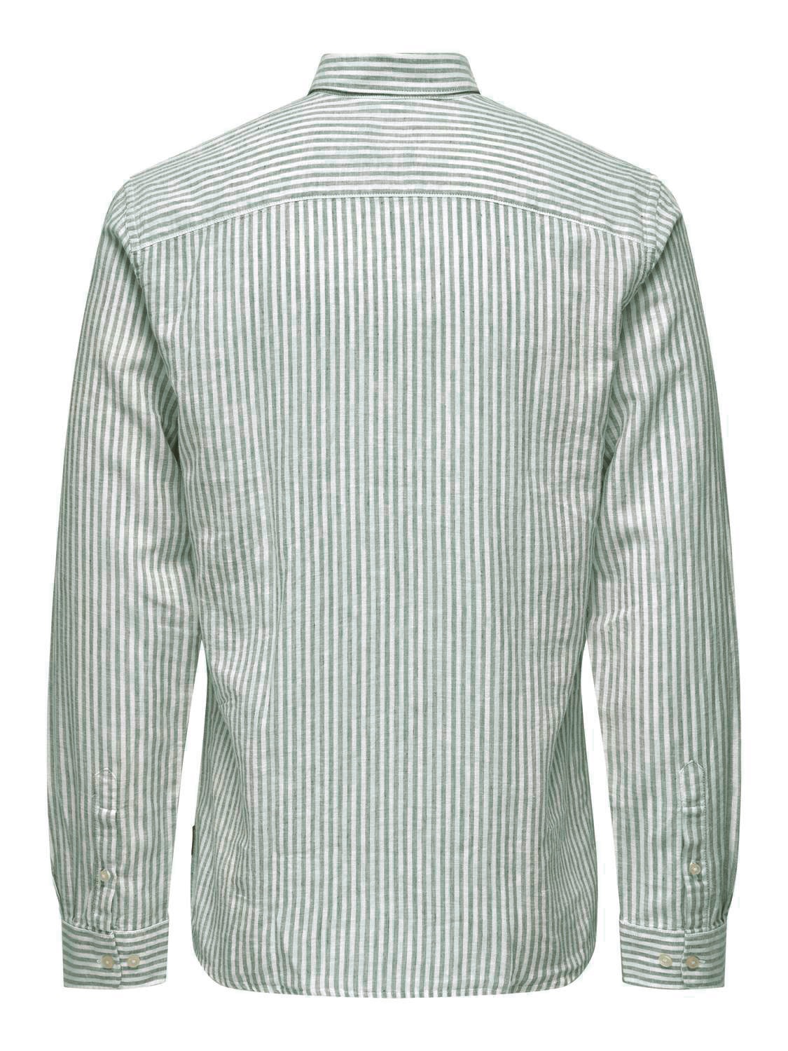 ONLY & SONS Kurzarmhemd »ONSCAIDEN LS STRIPE LINEN SHIRT 660 NOOS«