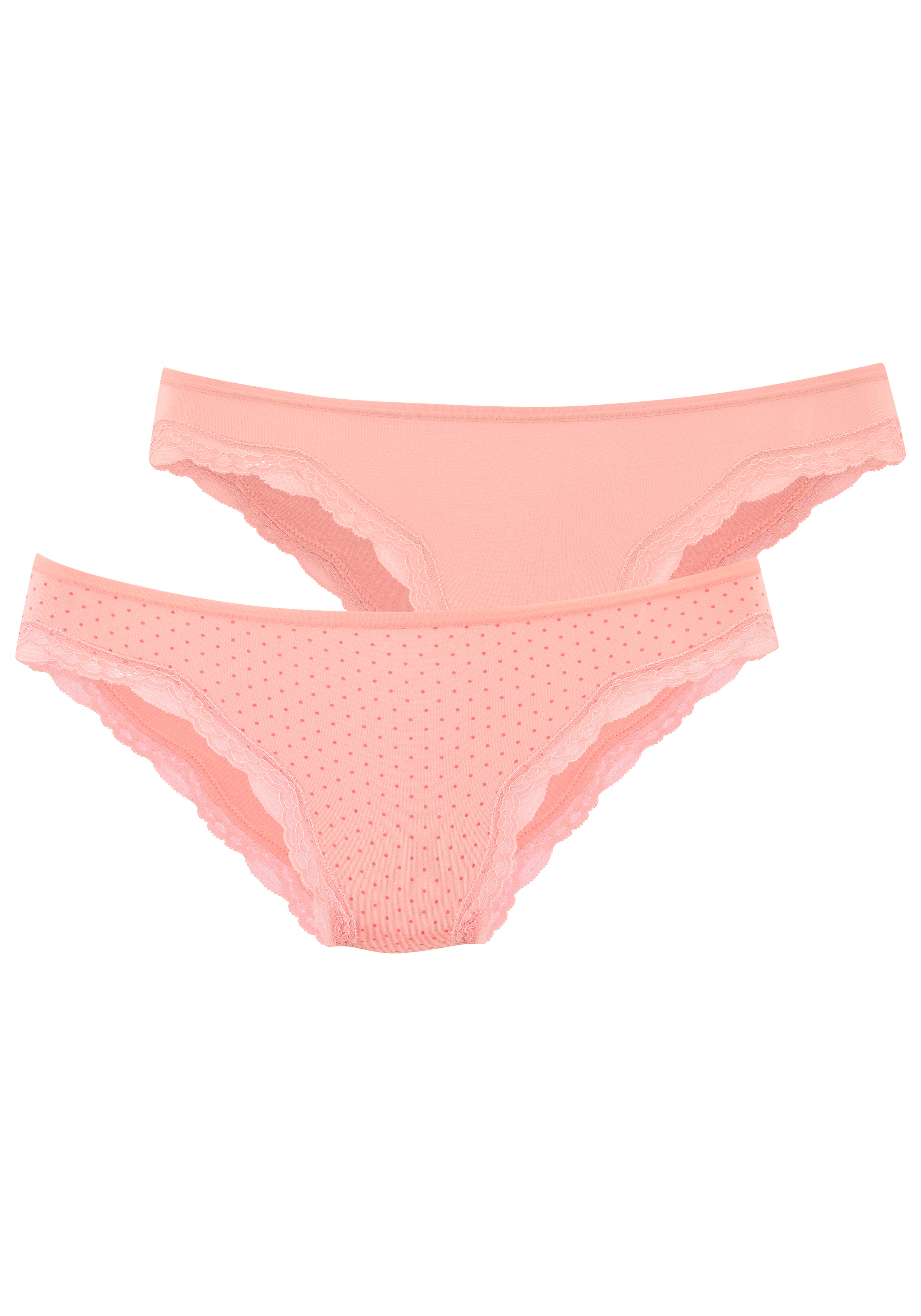 LASCANA Brasilslip 2er-Pack, aus hochwertiger Modal-Qualität mit Spitze