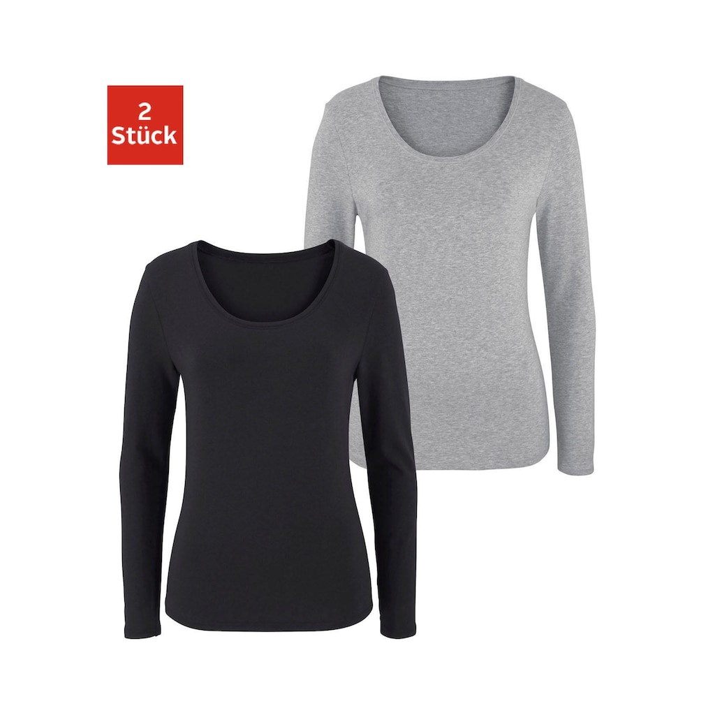 Vivance Langarmshirt, (2er-Pack)