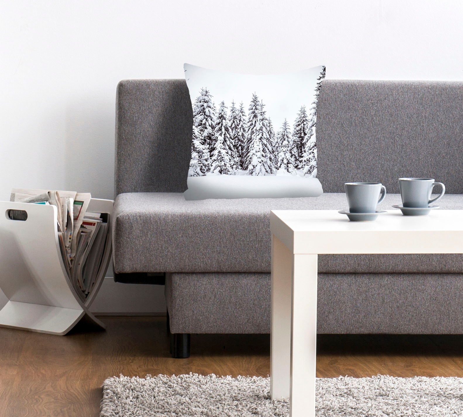 queence Dekokissen "Wood" mit einem Wald voller Tannen günstig online kaufen