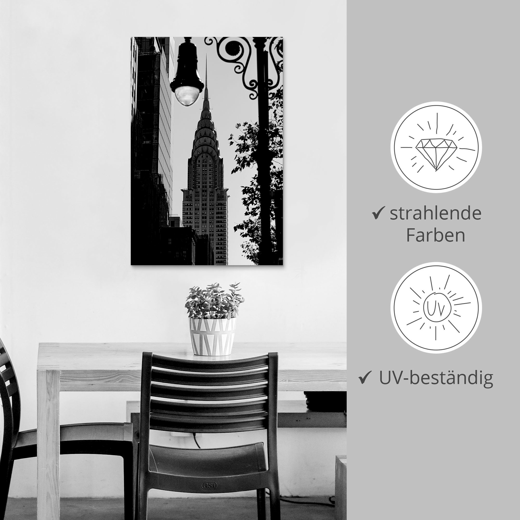 Artland Wandbild »New York Chrysler Building«, New York, (1 St.), als Alubild, Outdoorbild, Poster in verschied. Größen