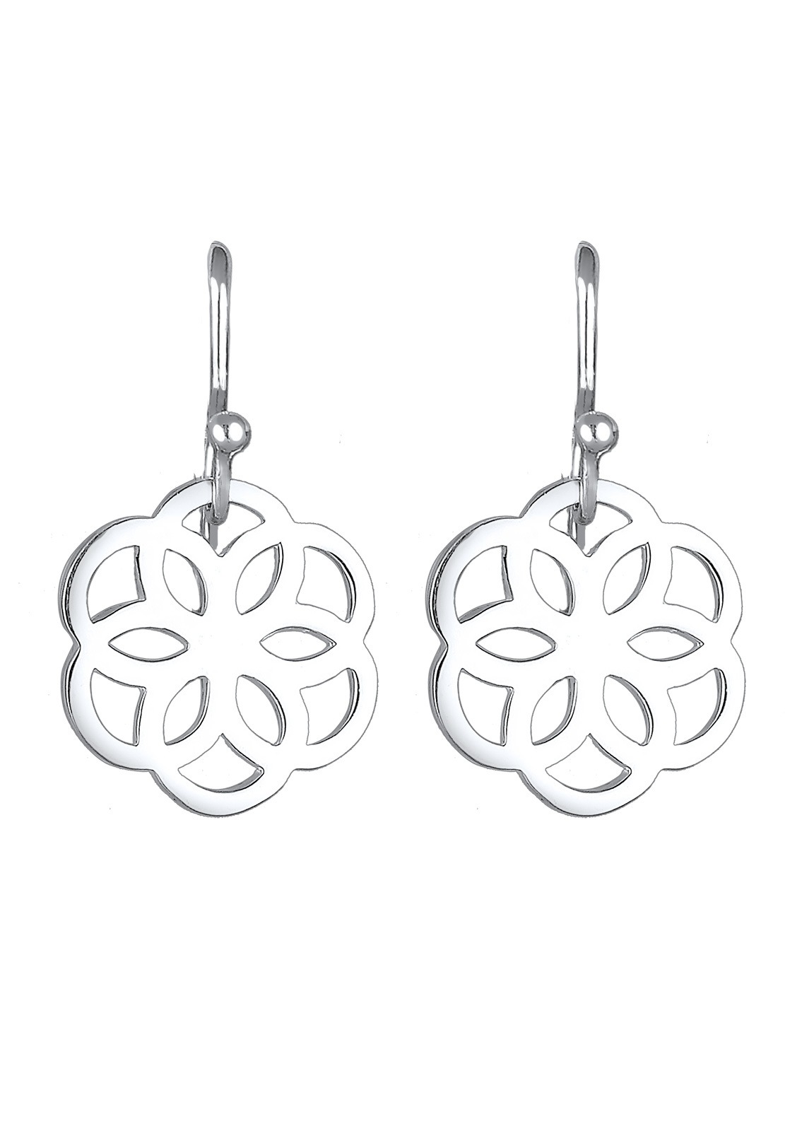 Elli Paar Ohrhänger »Blume Ornament Cut-Out Flower of Life Silber«